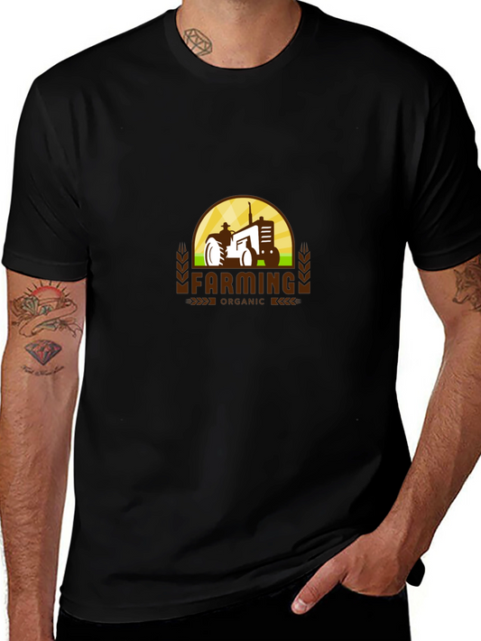 Farming Organic Tractor Graphic T-Shirt