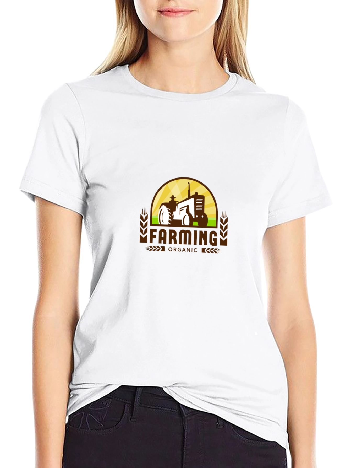 Farming Organic Tractor Graphic T-Shirt
