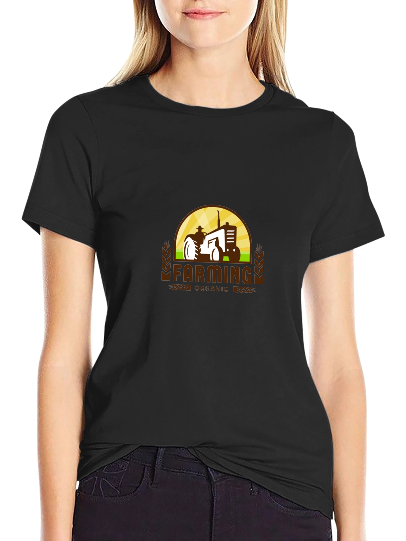 Farming Organic Tractor Graphic T-Shirt