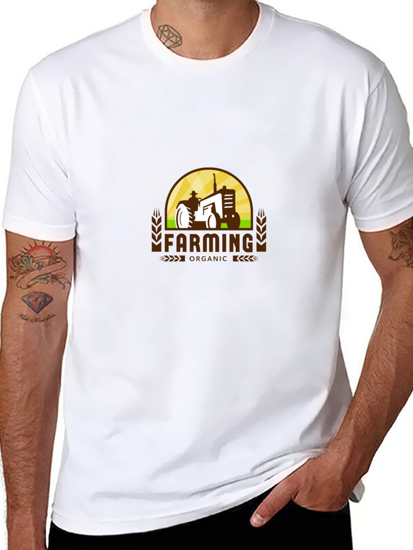 Farming Organic Tractor Graphic T-Shirt