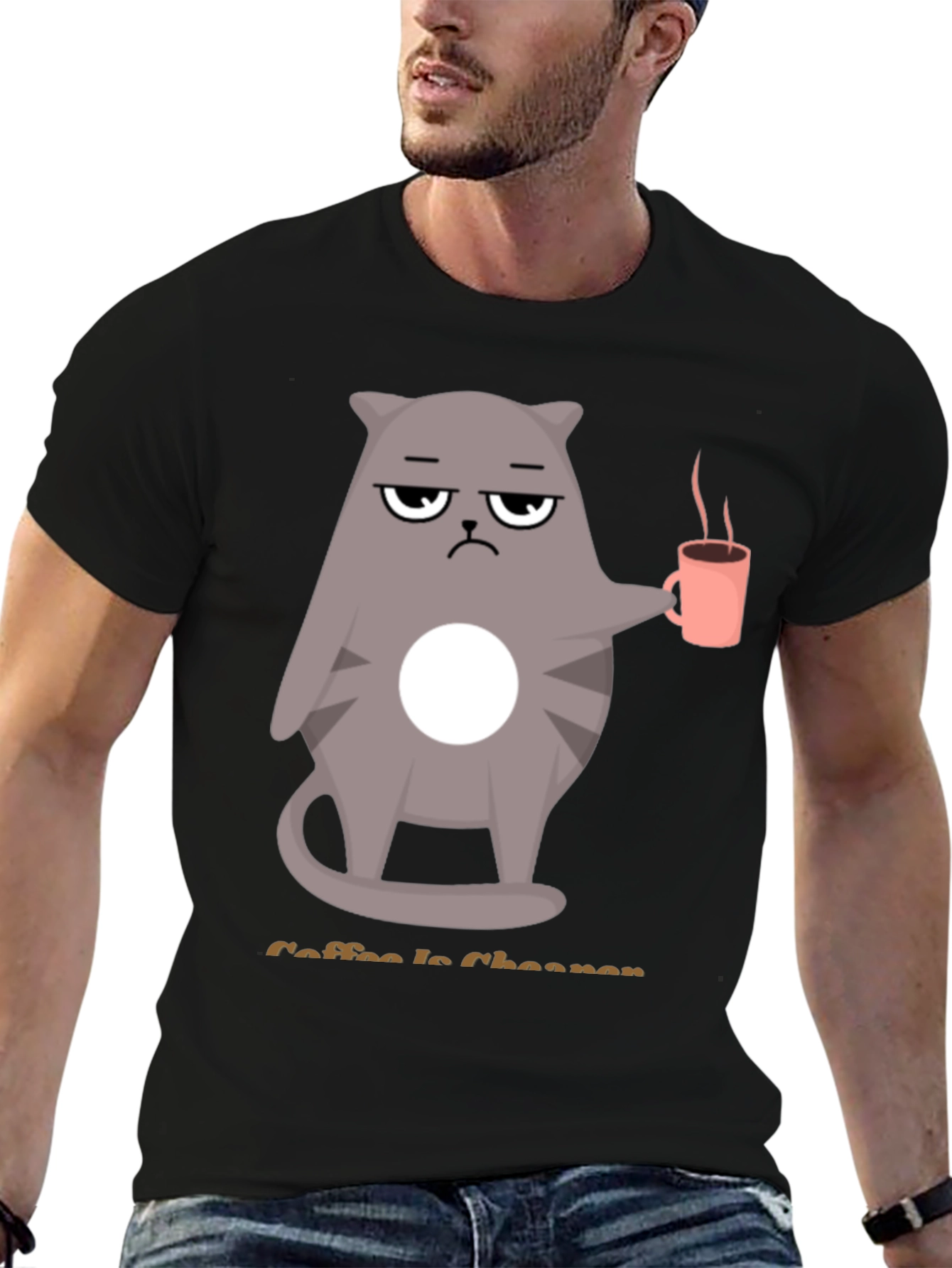 Coffee is Cheaper T-Shirt - Grumpy Cat Design