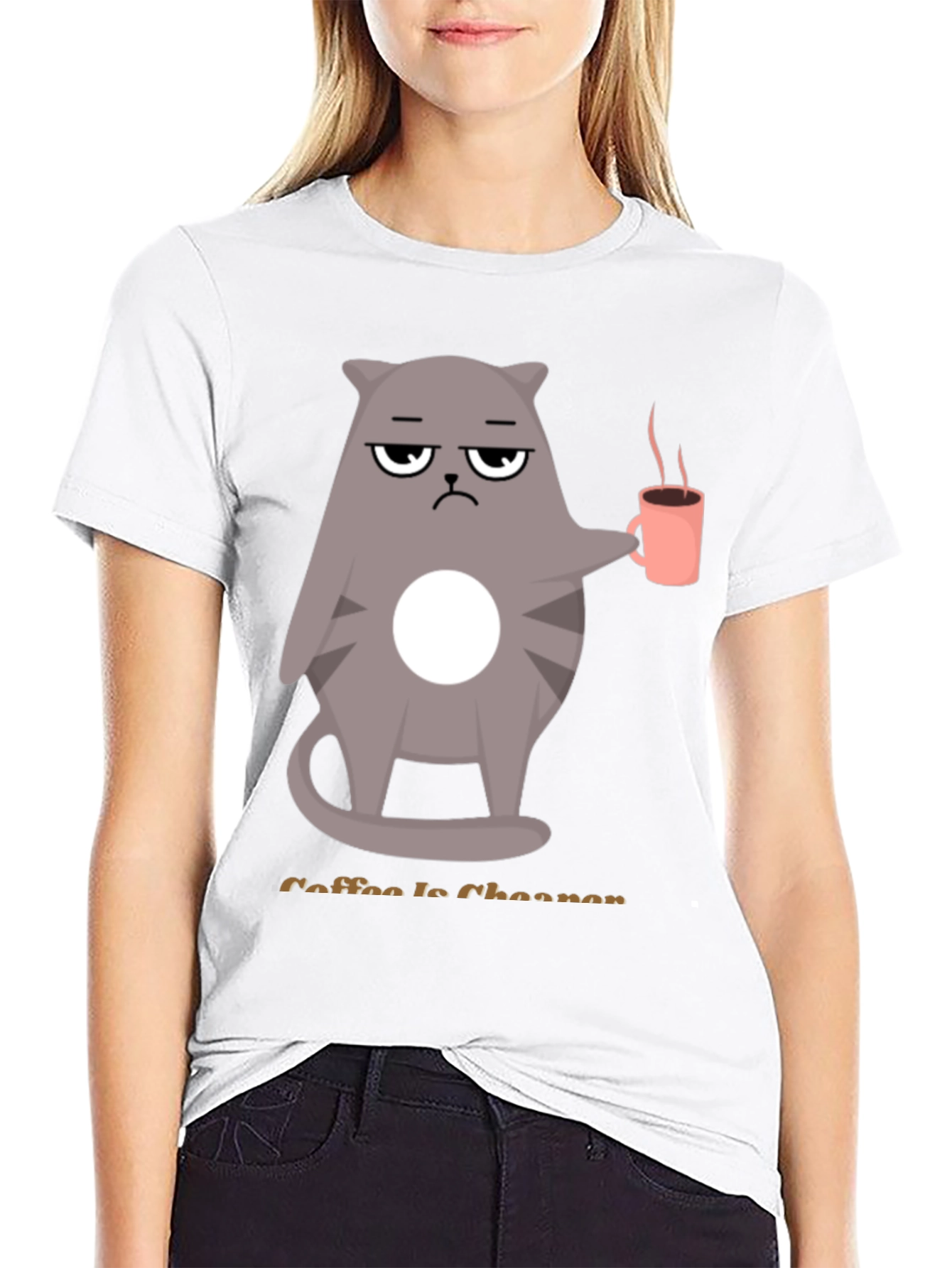 Coffee is Cheaper T-Shirt - Grumpy Cat Design