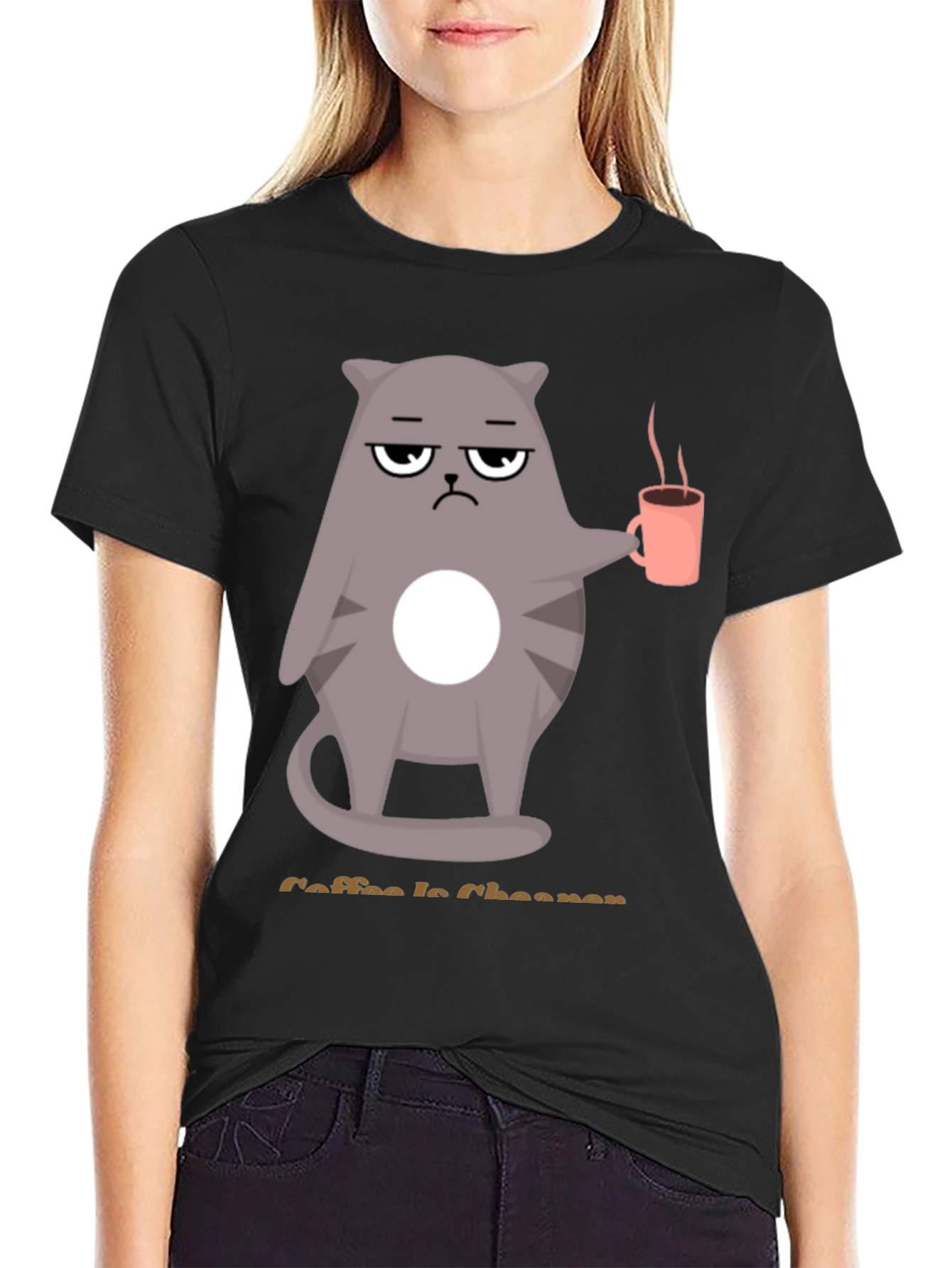 Coffee is Cheaper T-Shirt - Grumpy Cat Design