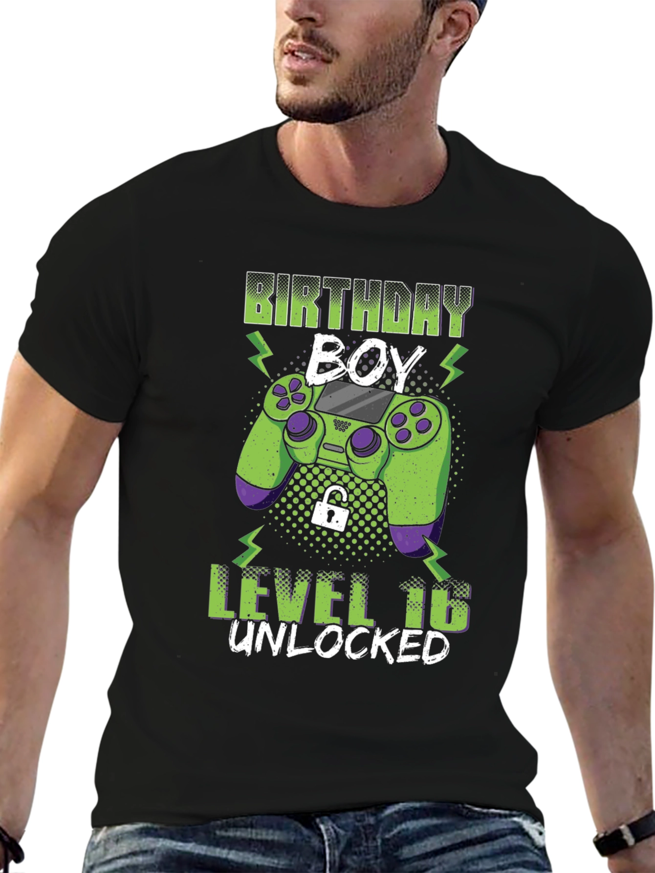 Birthday Boy Level 16 Unlocked Gamer T-Shirt