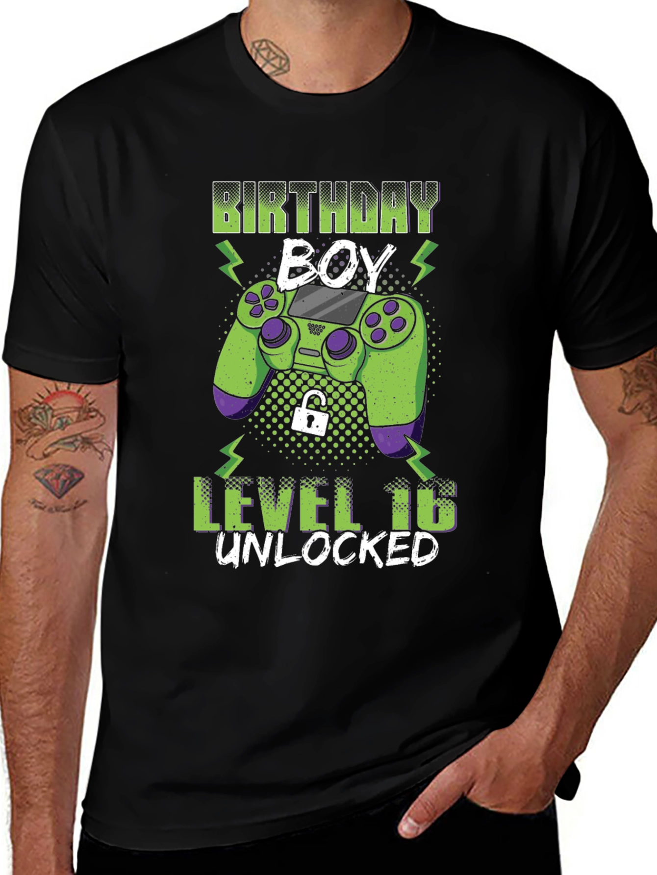 Birthday Boy Level 16 Unlocked Gamer T-Shirt