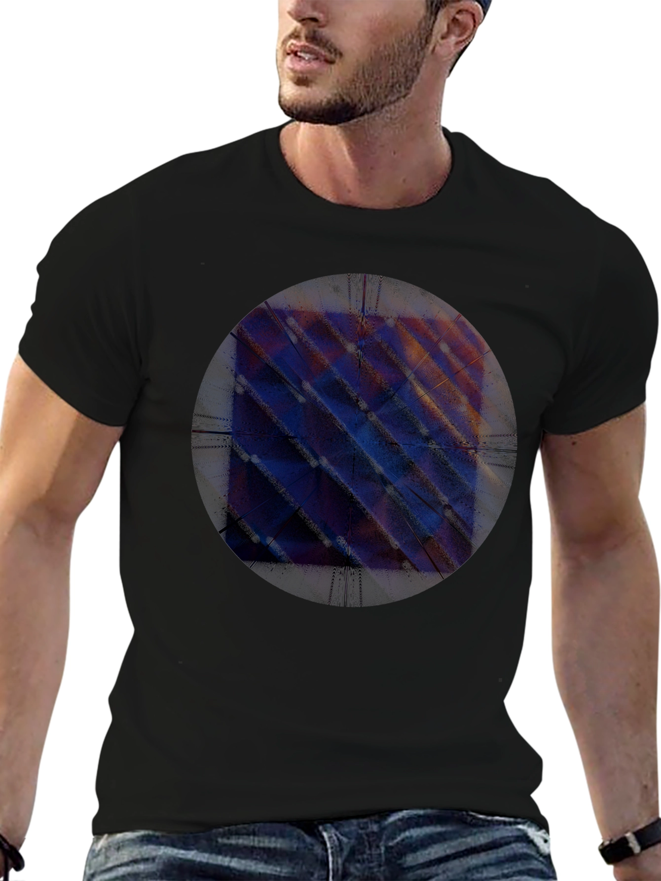 Abstract Sphere Graphic Tee - Modern Black T-Shirt