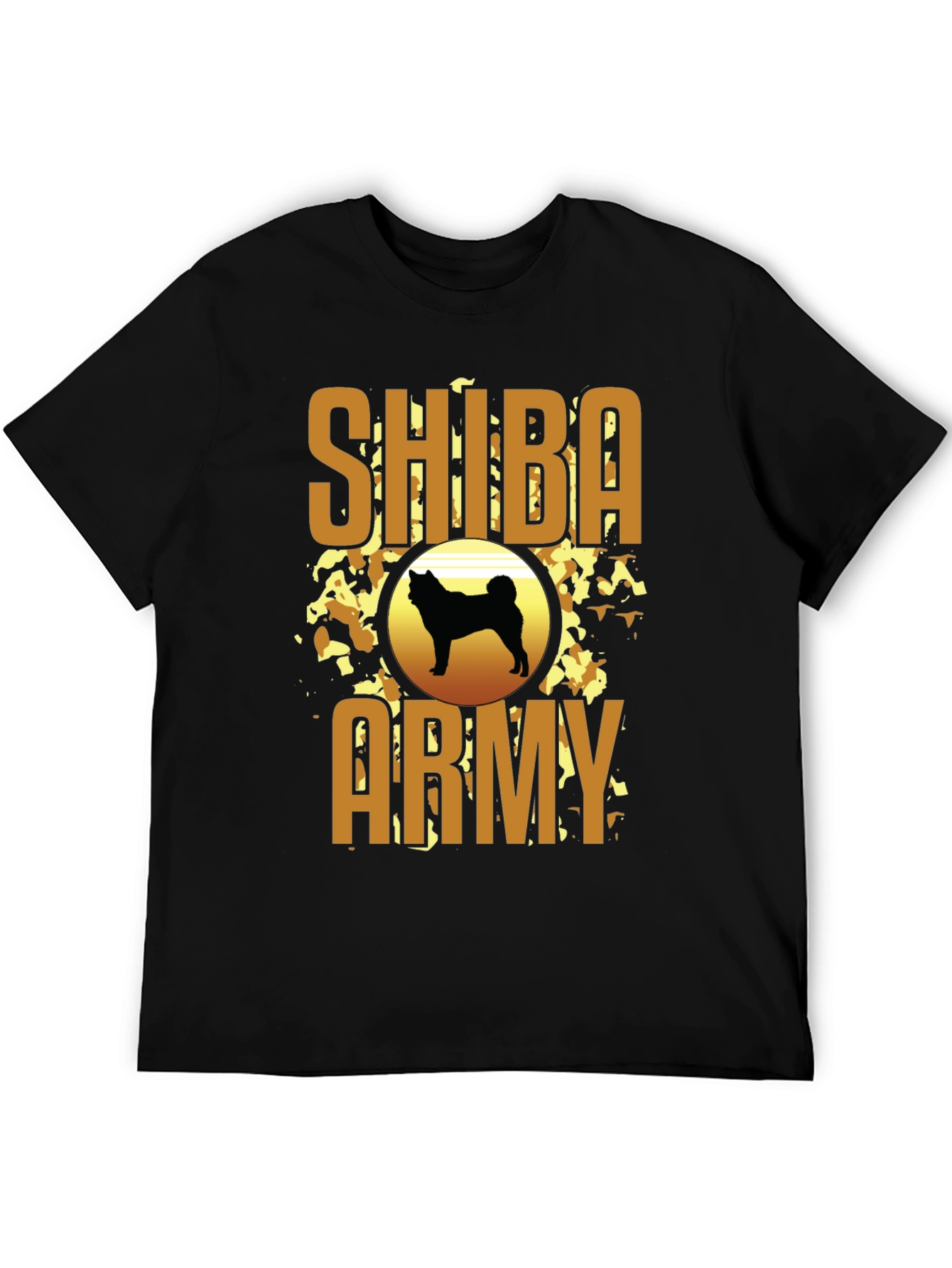 Shiba Army Graphic Tee - Black Crew Neck T-Shirt