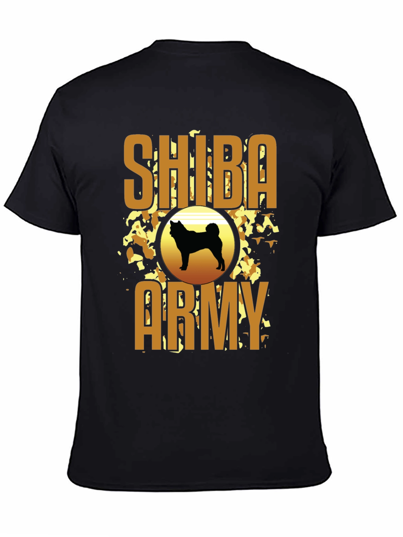 Shiba Army Graphic Tee - Black Crew Neck T-Shirt