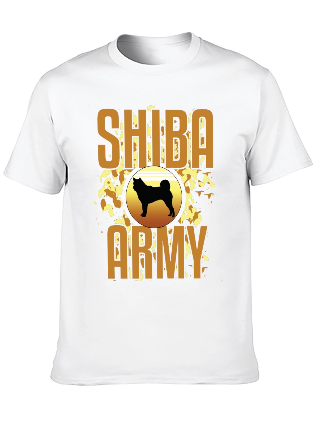 Shiba Army Graphic Tee - Black Crew Neck T-Shirt