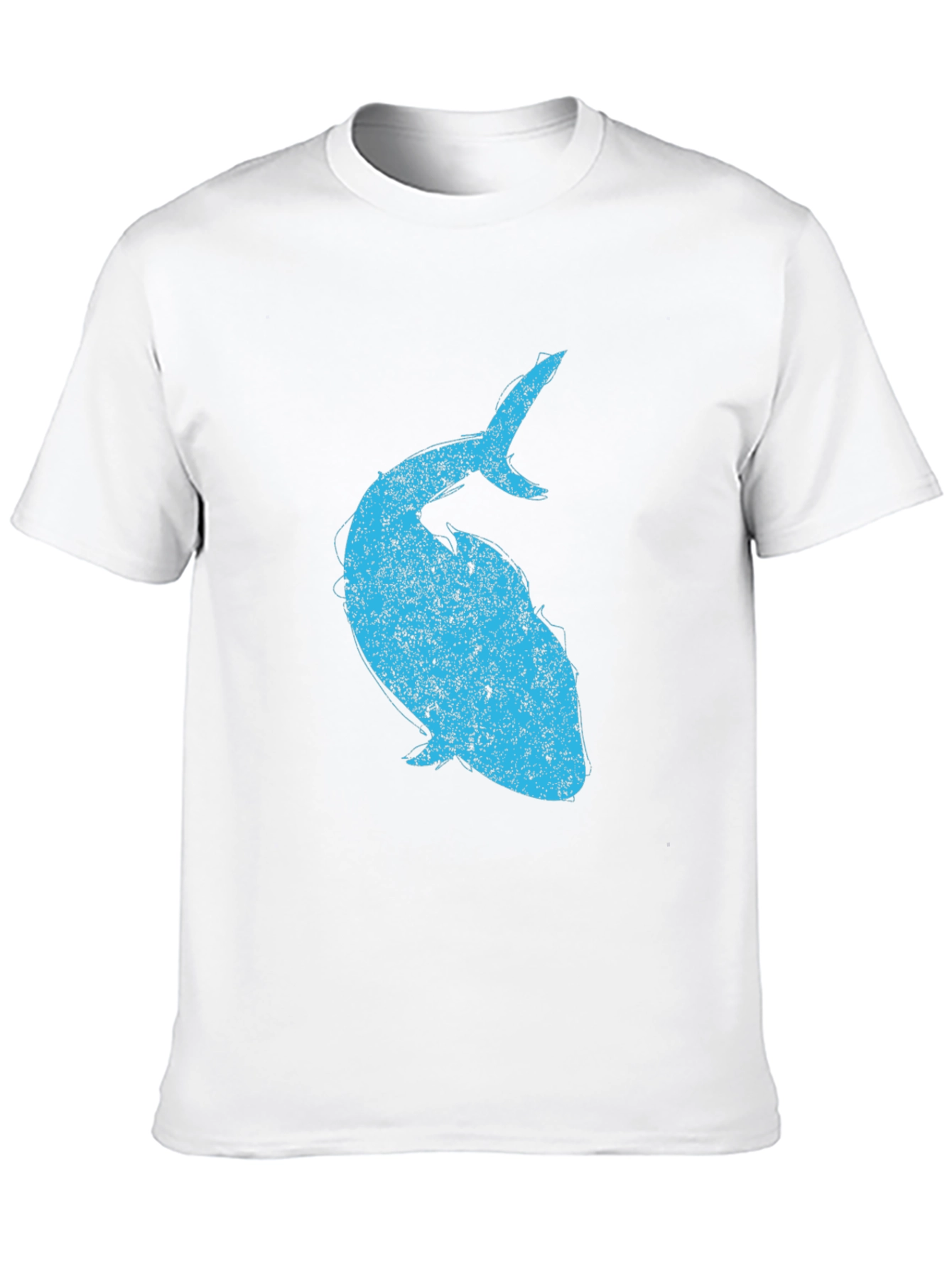 Mens Black T-Shirt with Blue Whale Graphic