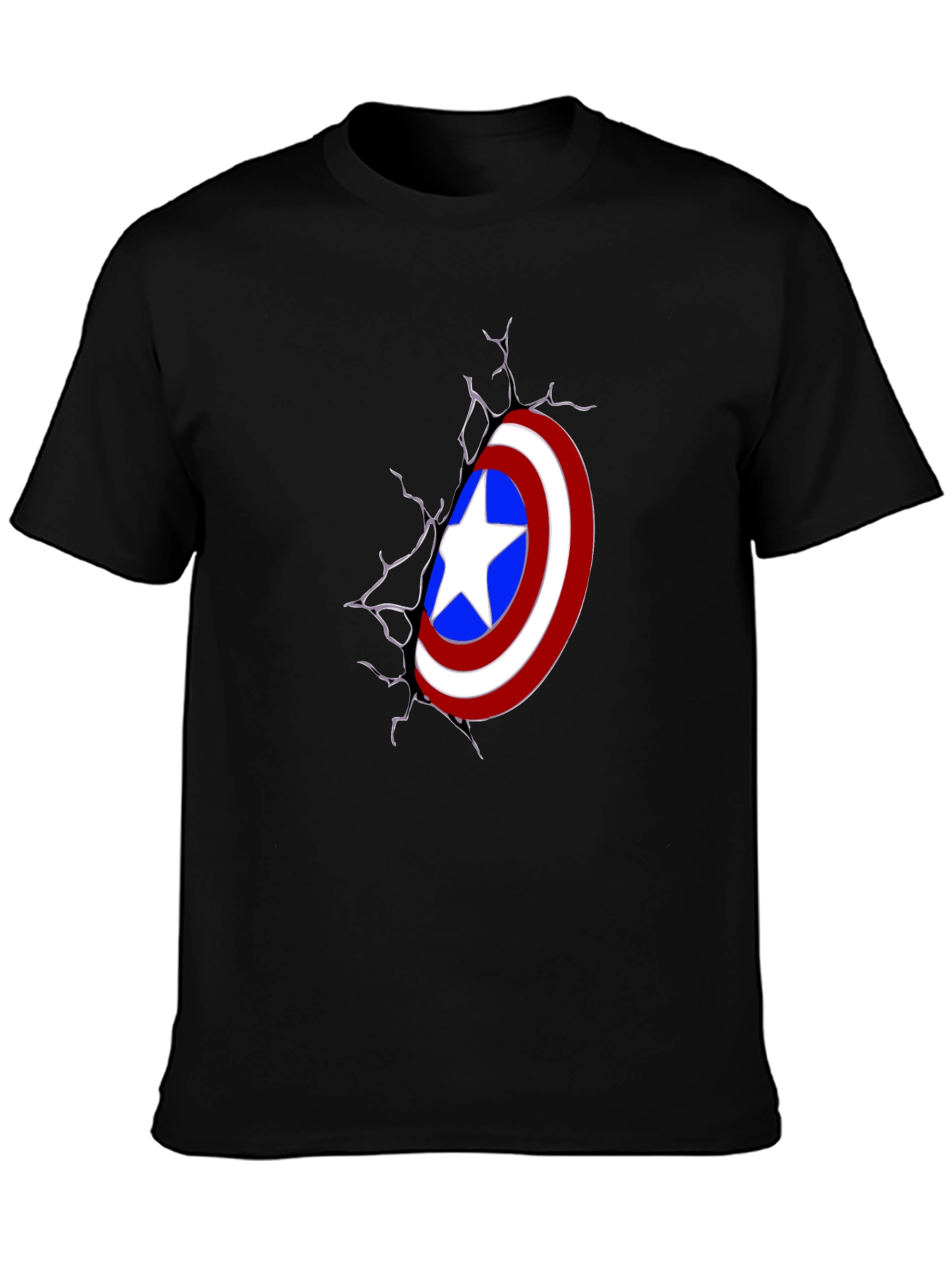 Captain America Shield Graphic Black T-Shirt