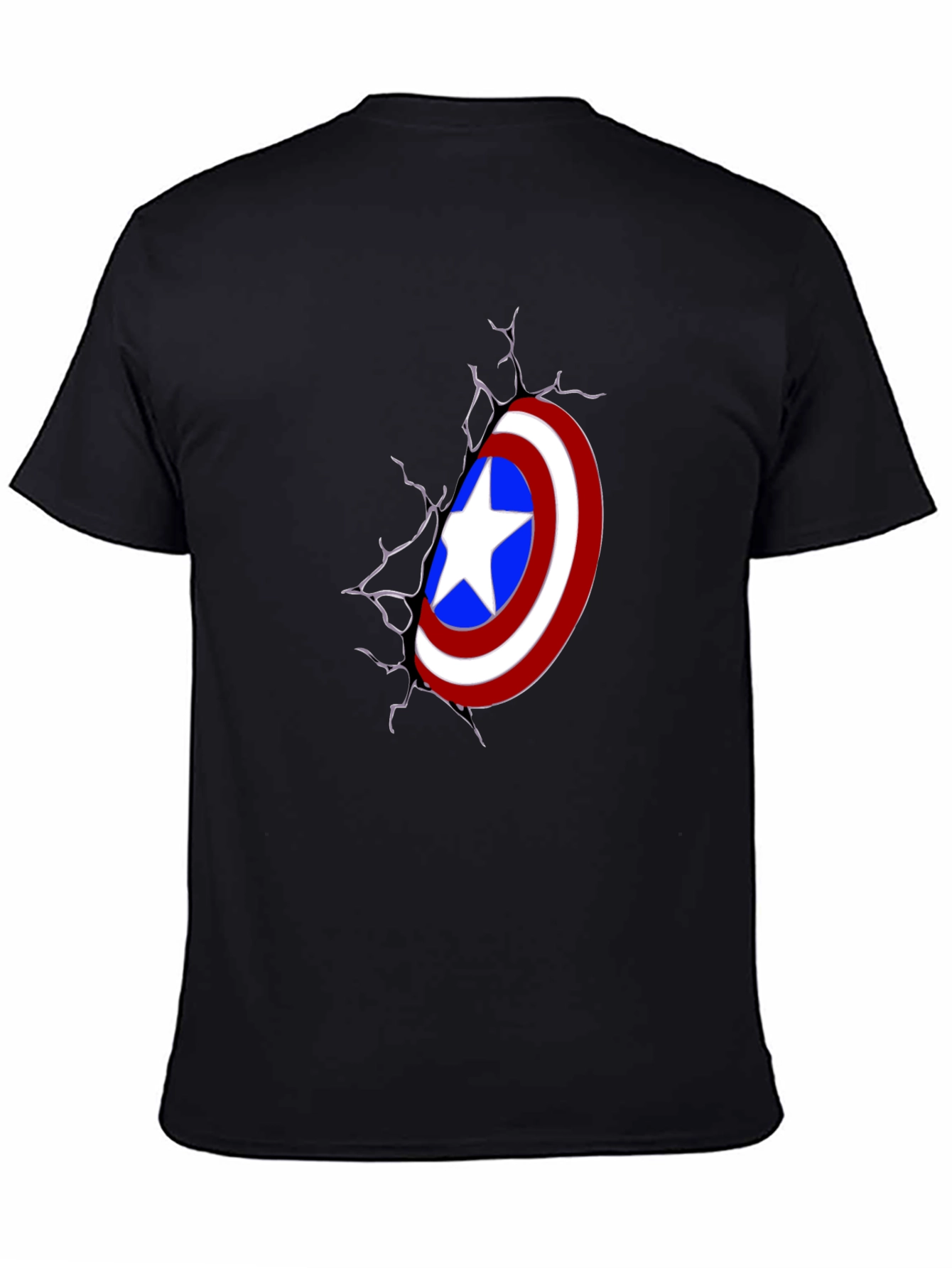 Captain America Shield Graphic Black T-Shirt
