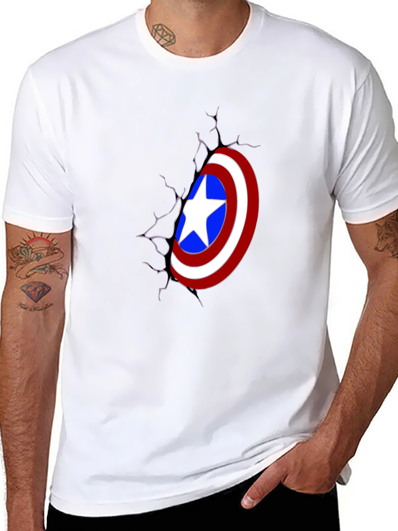 Captain America Shield Graphic Black T-Shirt