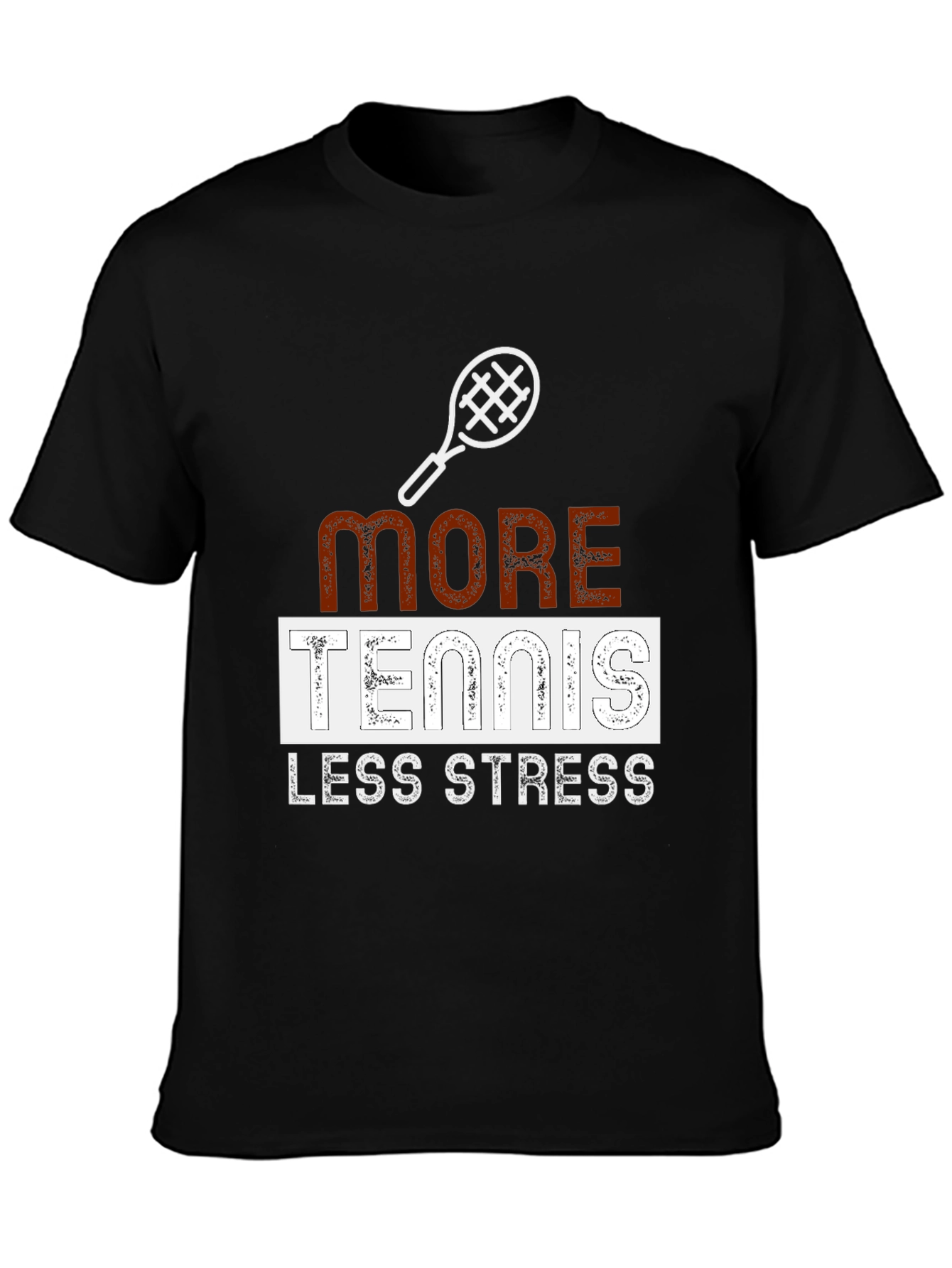 Tennis Lover Tee: More Tennis Less Stress