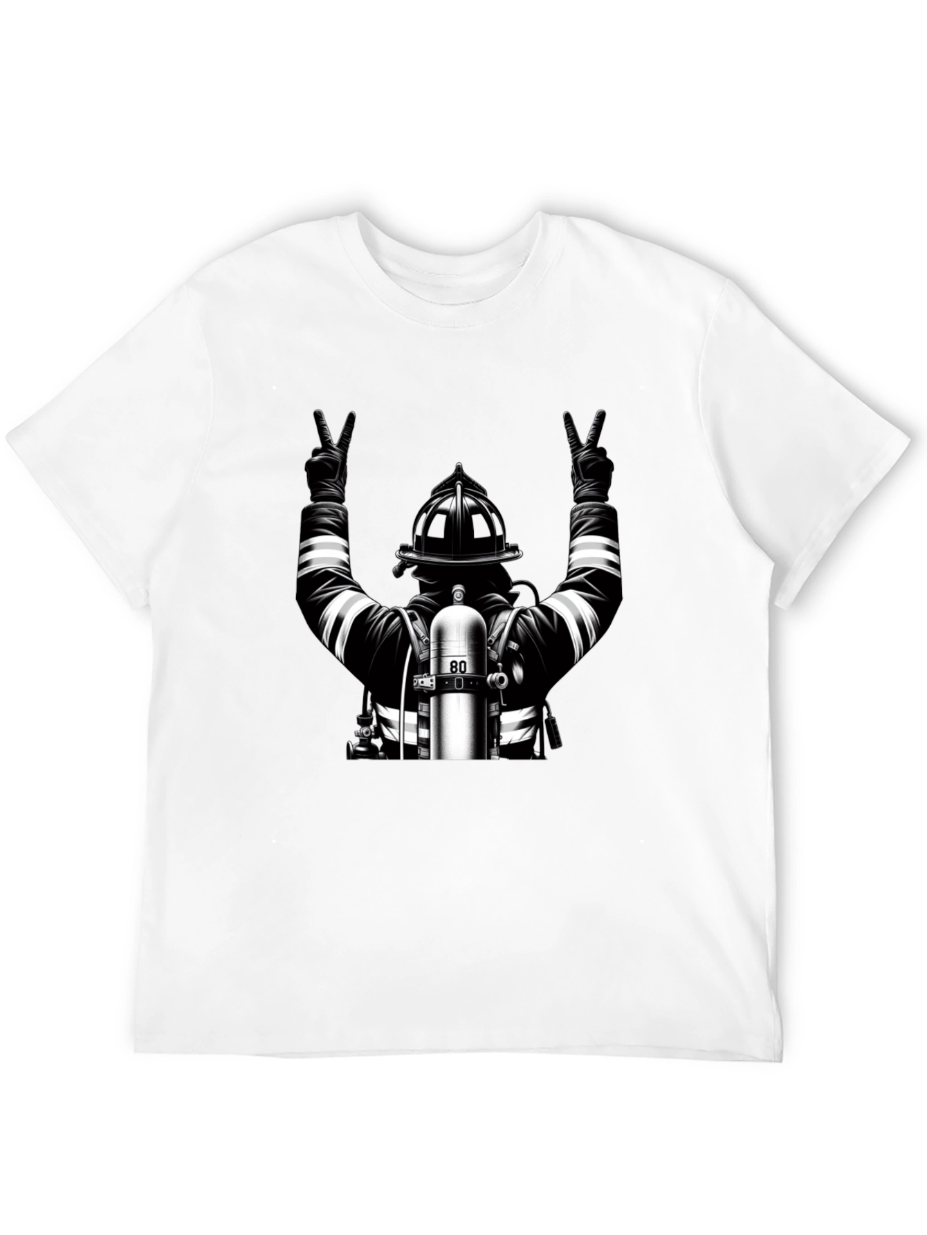 Firefighter Peace Graphic Tee - Black