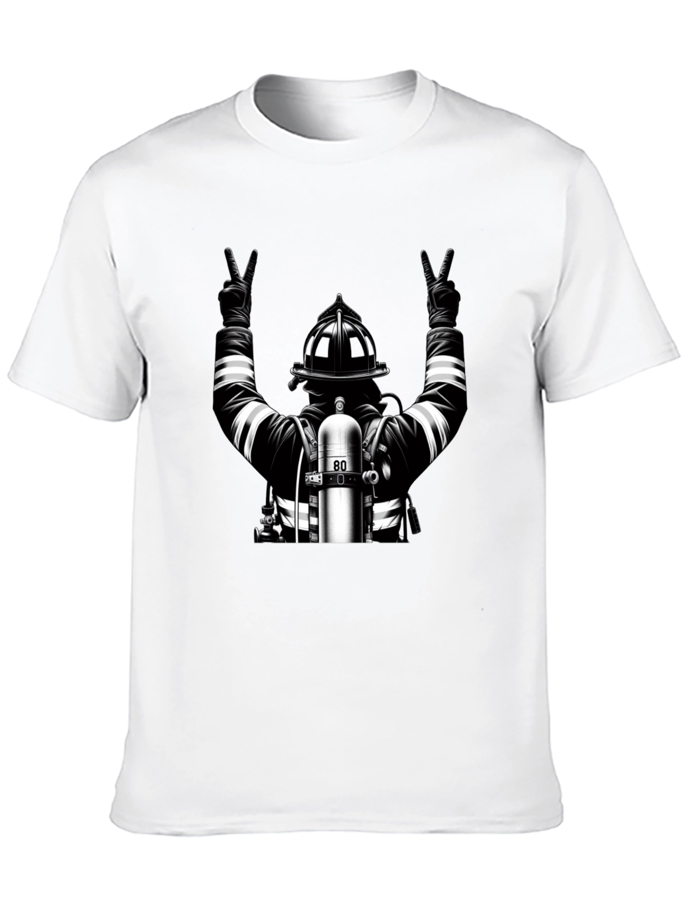 Firefighter Peace Graphic Tee - Black