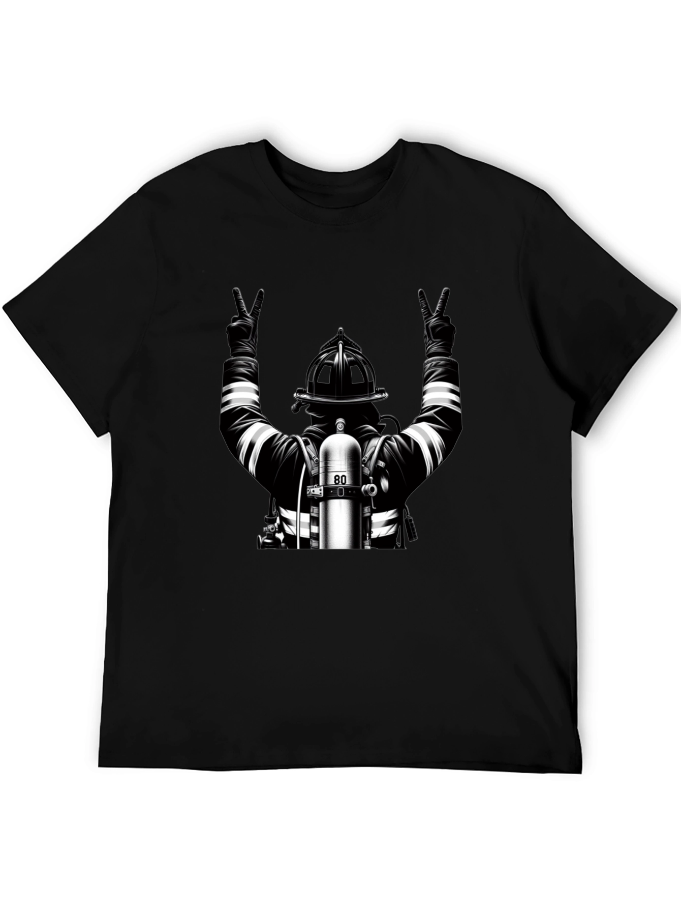 Firefighter Peace Graphic Tee - Black