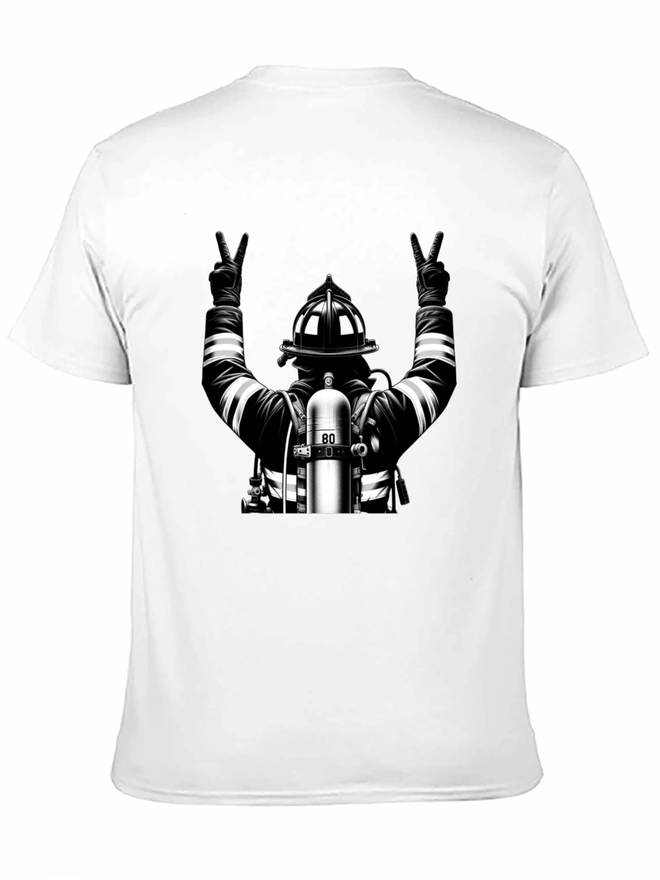 Firefighter Peace Graphic Tee - Black