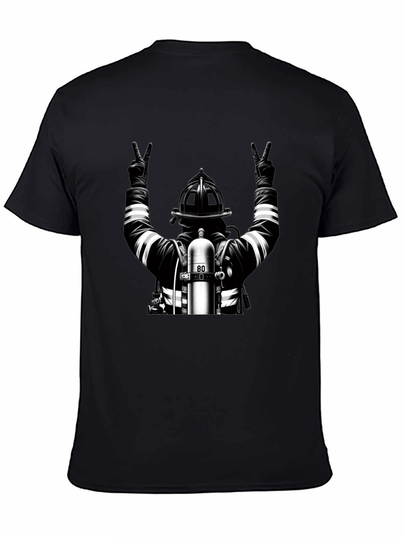 Firefighter Peace Graphic Tee - Black