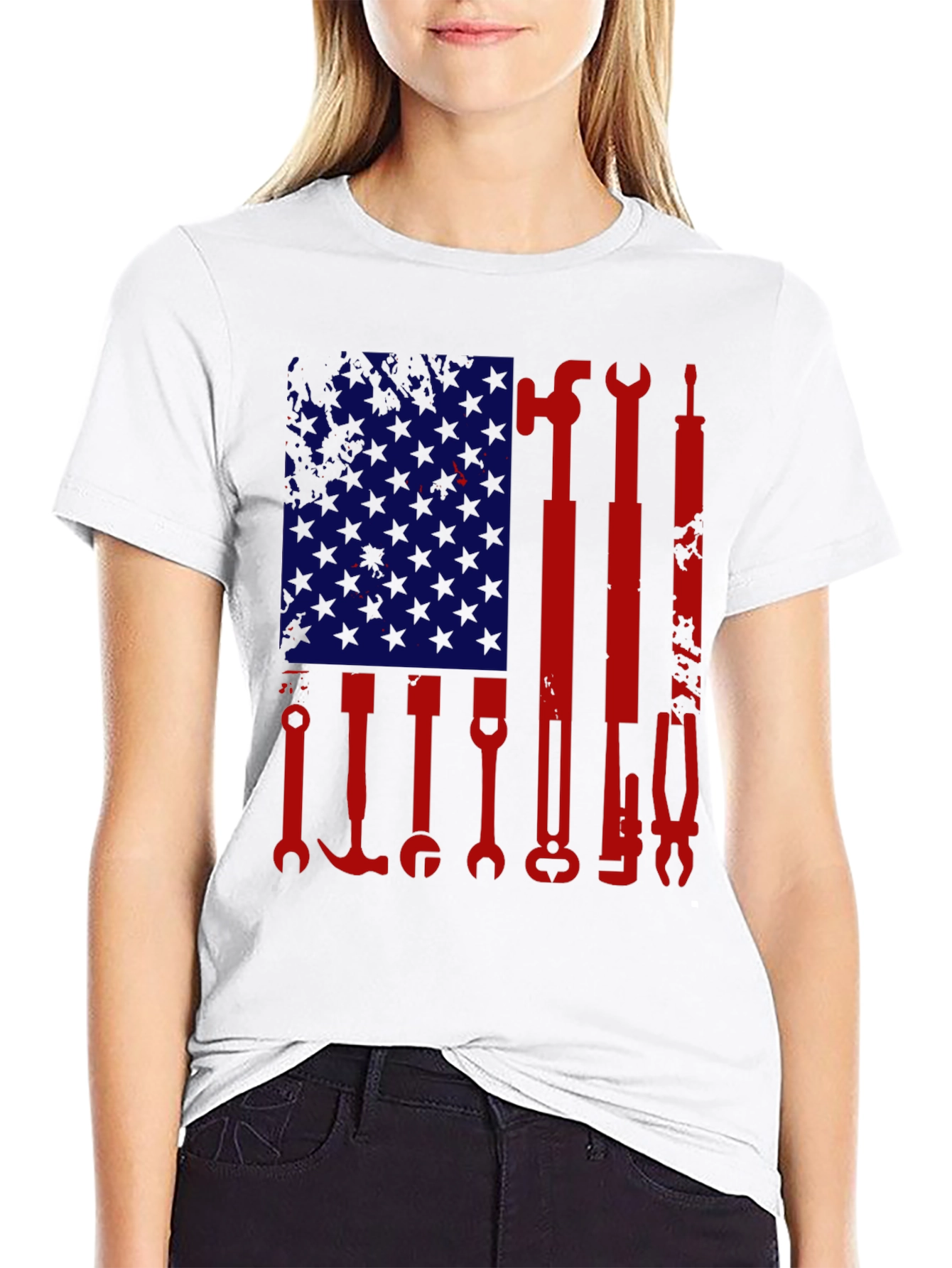 American Flag Tools Graphic T-Shirt