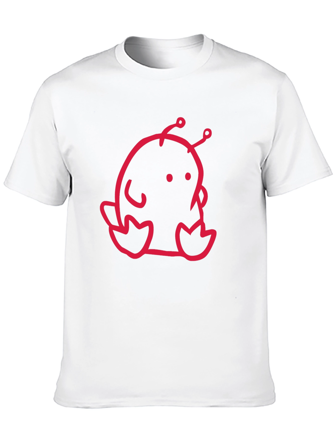 Cute Red Alien Graphic Black T-Shirt