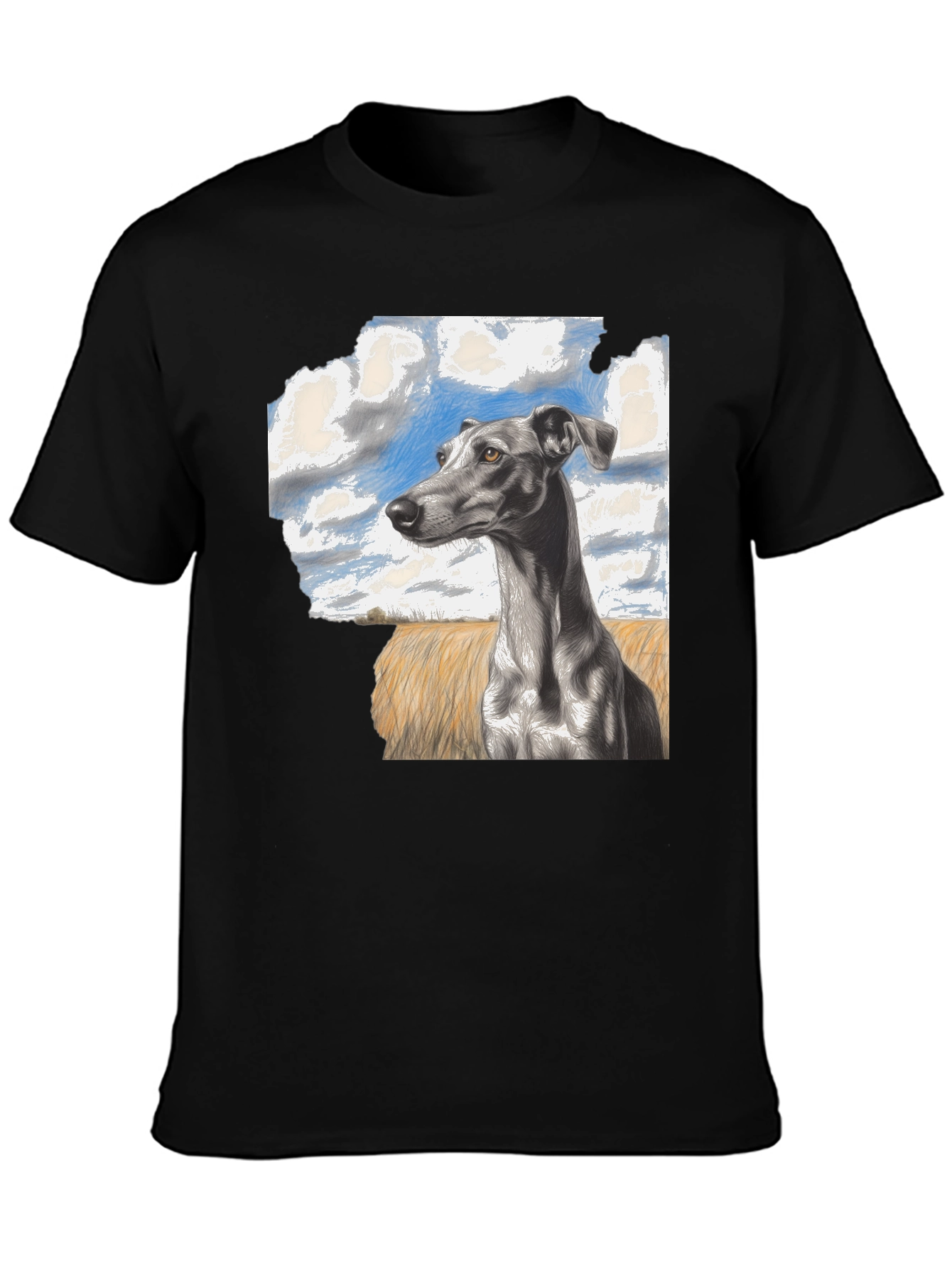 Greyhound Dog Graphic Print Tee - Stylish Casual Wear