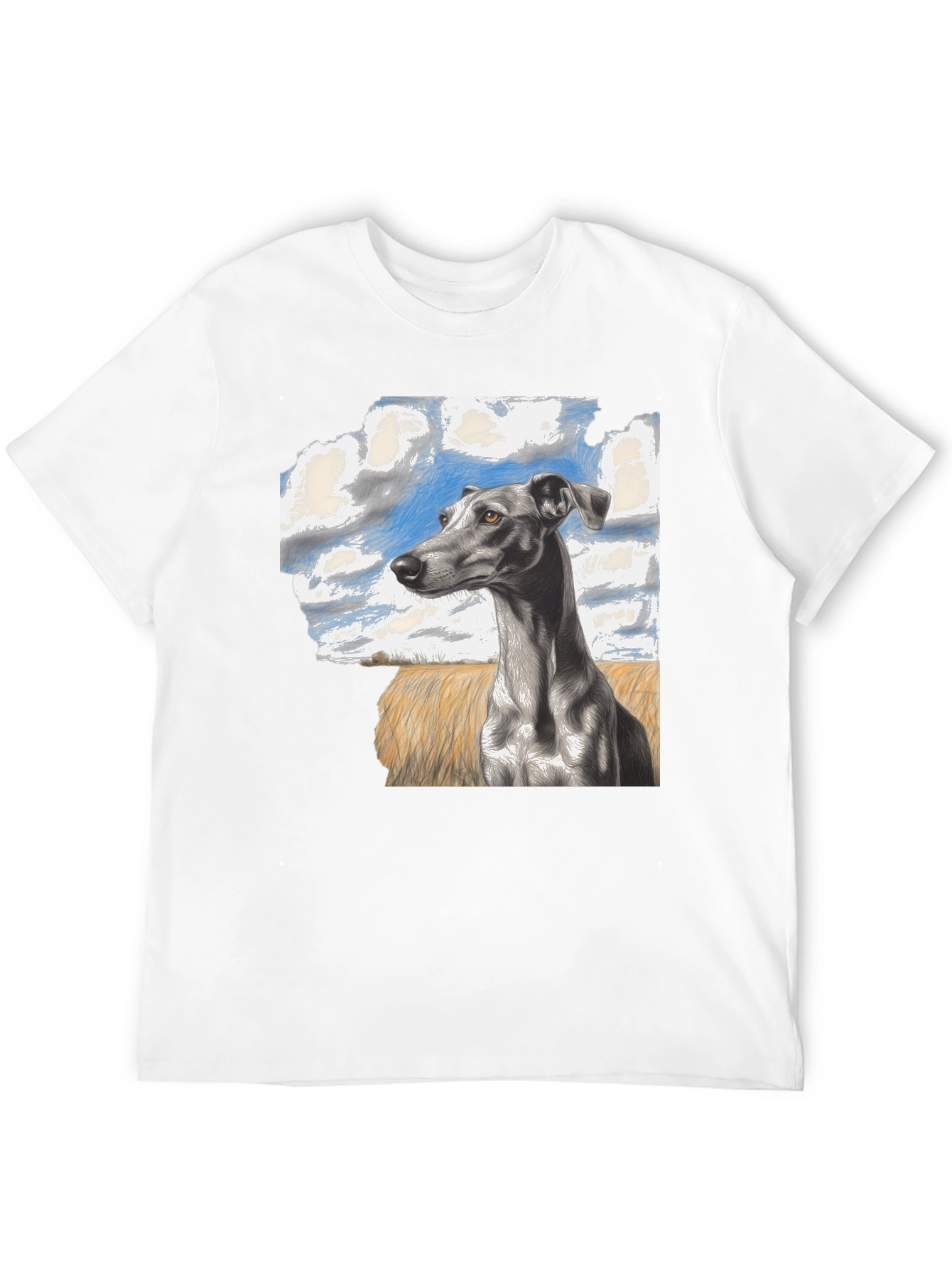 Greyhound Dog Graphic Print Tee - Stylish Casual Wear