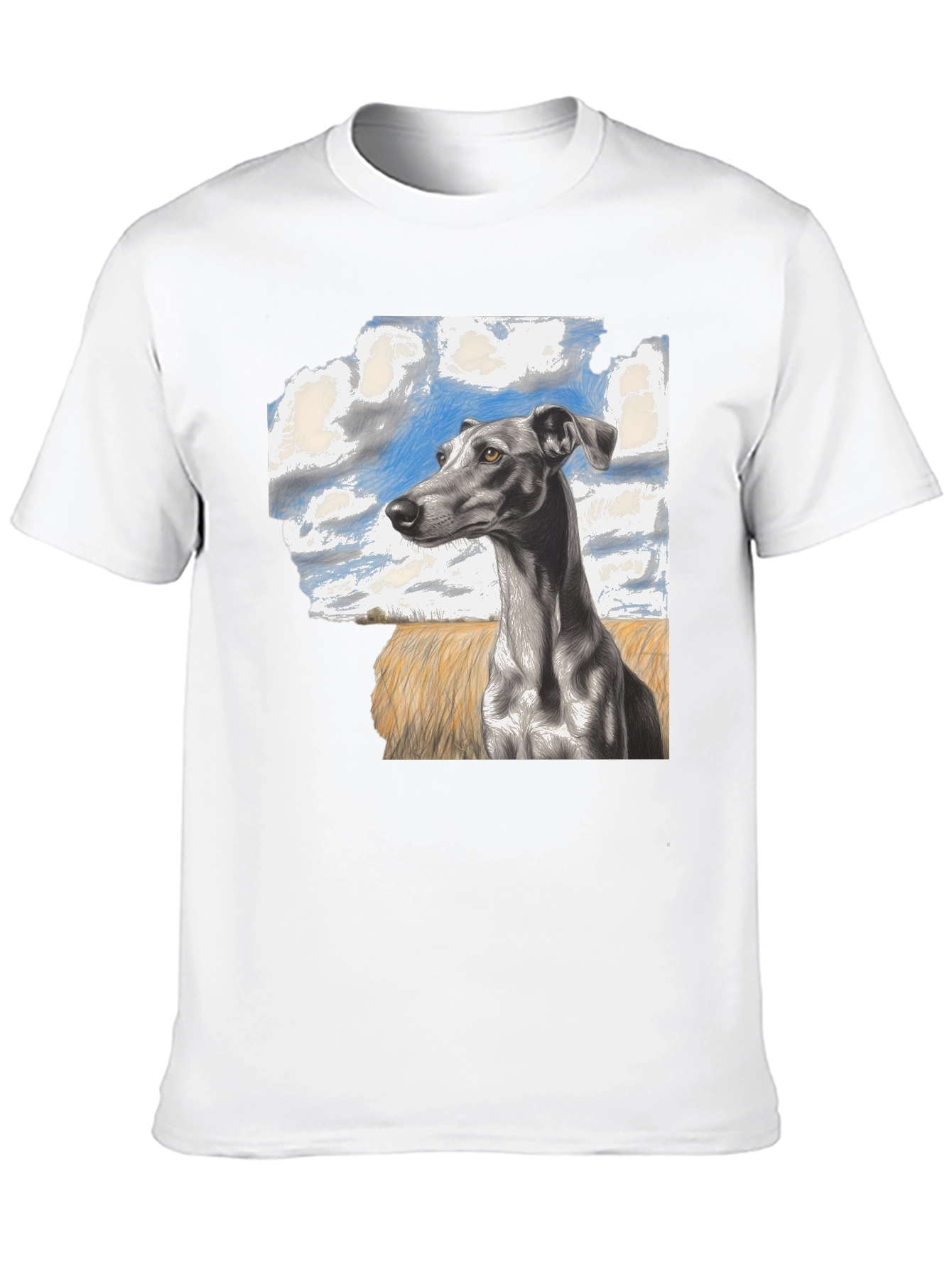 Greyhound Dog Graphic Print Tee - Stylish Casual Wear