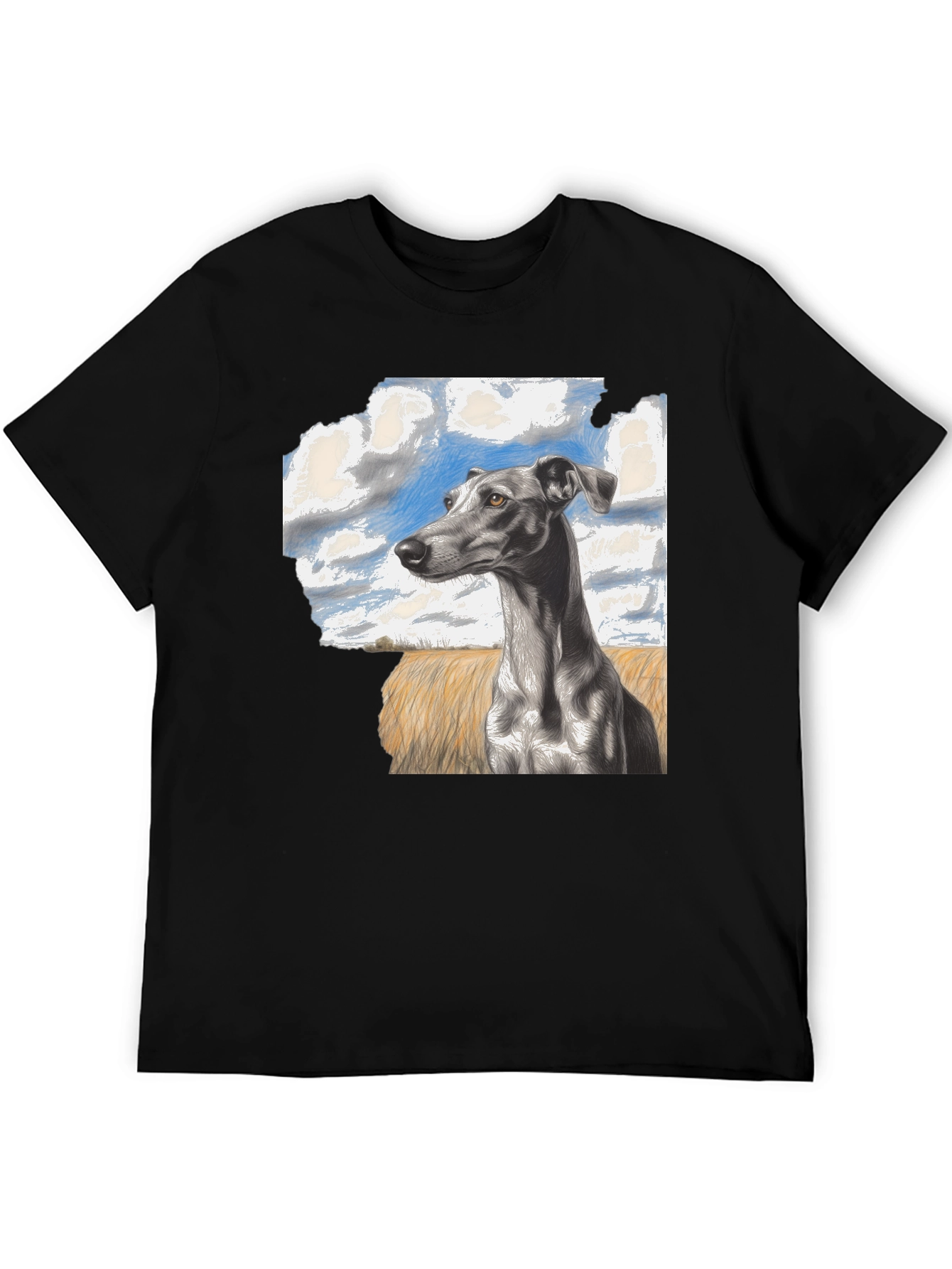 Greyhound Dog Graphic Print Tee - Stylish Casual Wear