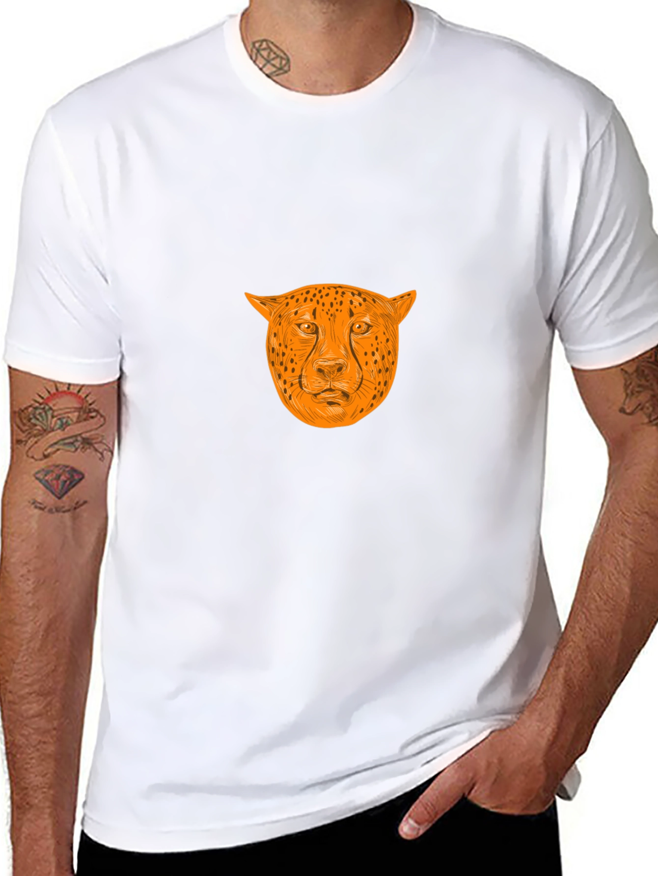 Bold Cheetah Graphic Tee - Black
