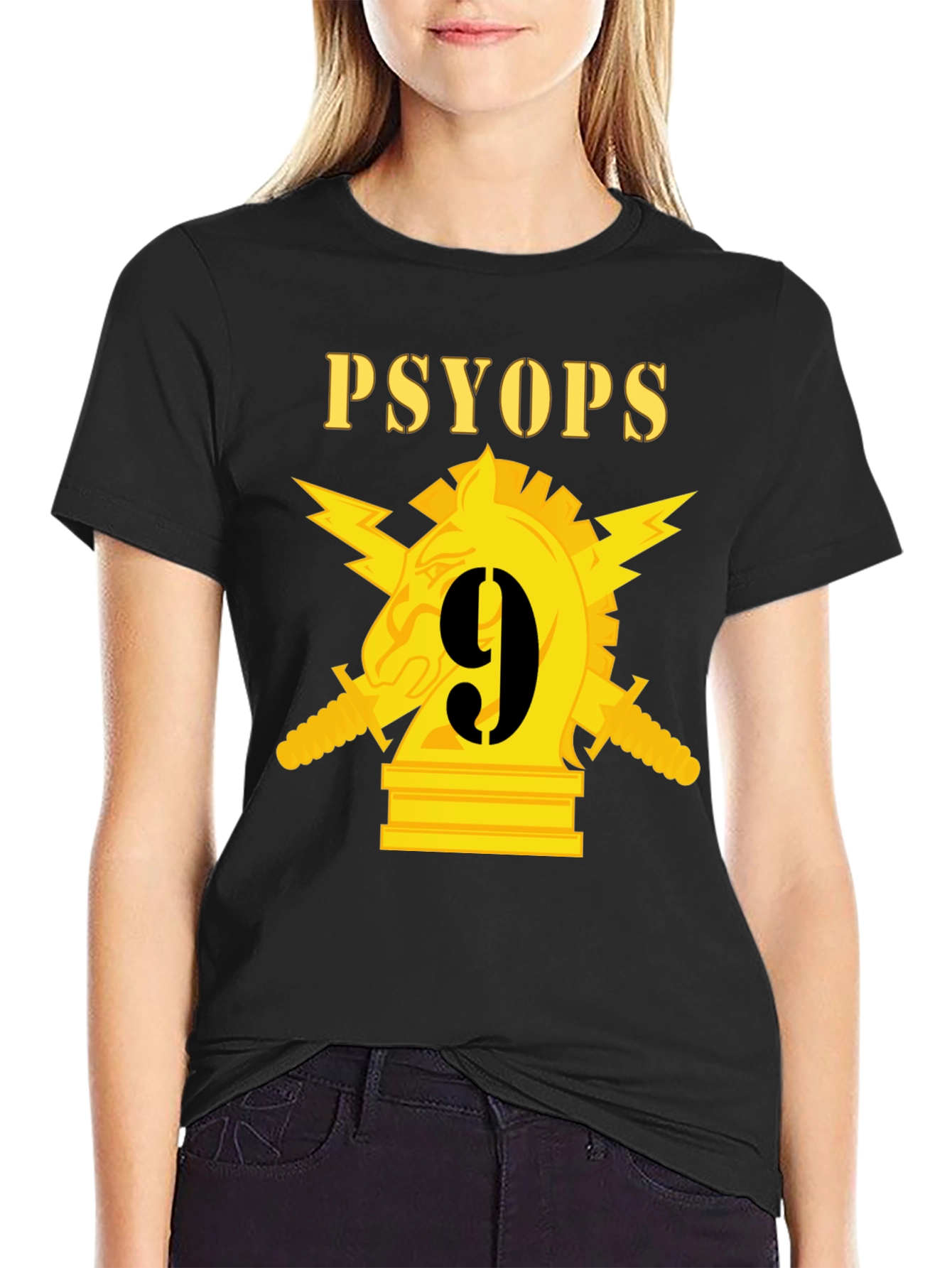 PSYOPs 9 T-Shirt - Knight Chess Piece Graphic Tee