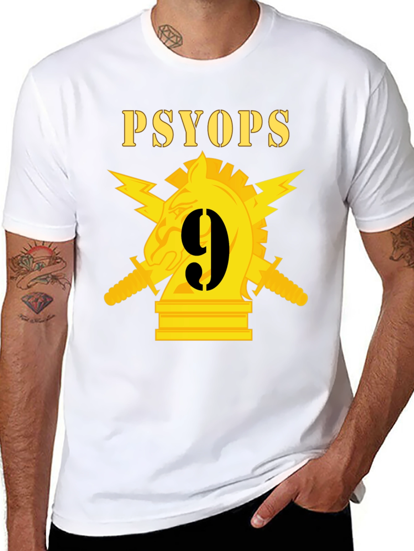 PSYOPs 9 T-Shirt - Knight Chess Piece Graphic Tee