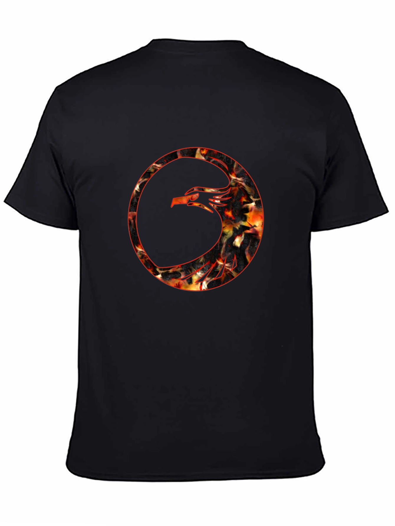 Phoenix Firebird Graphic Print Crewneck T-Shirt