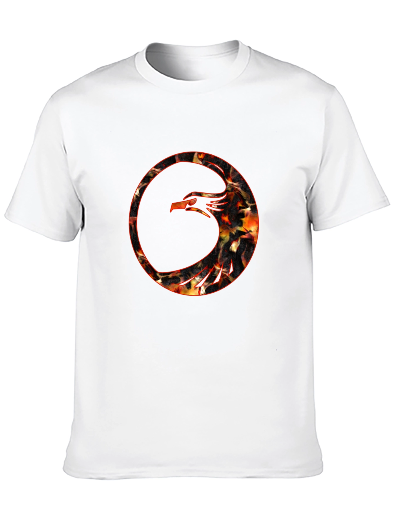 Phoenix Firebird Graphic Print Crewneck T-Shirt