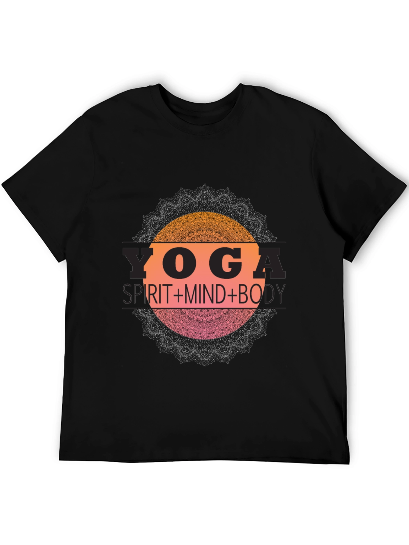 Yoga Spirit Mind Body Black T-Shirt