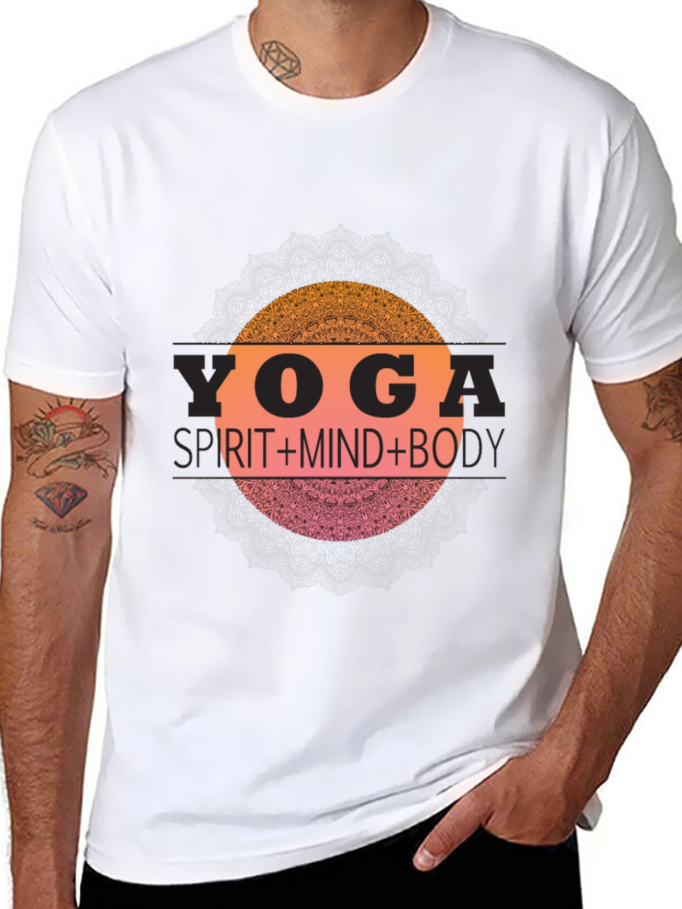 Yoga Spirit Mind Body Black T-Shirt