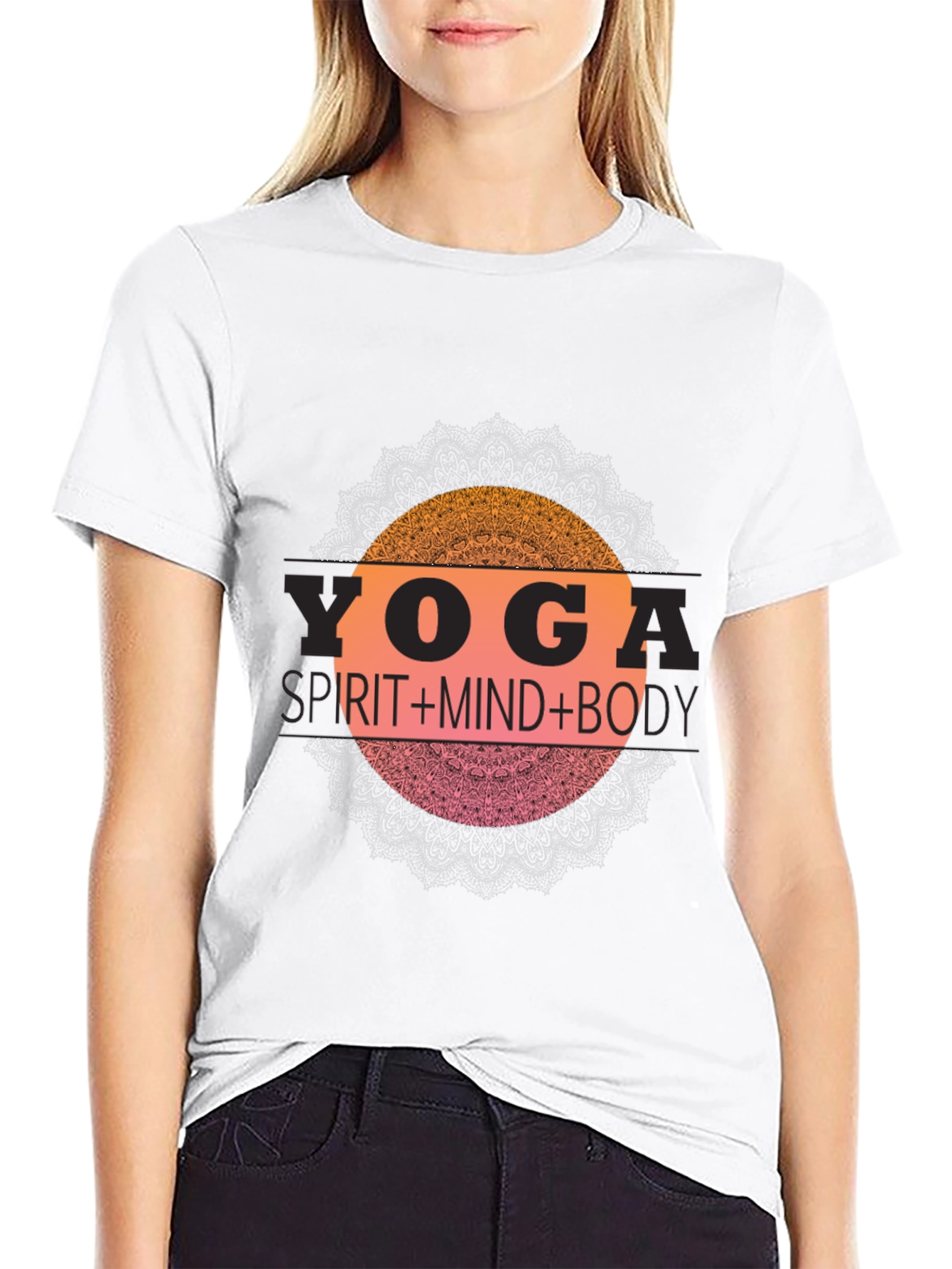 Yoga Spirit Mind Body Black T-Shirt