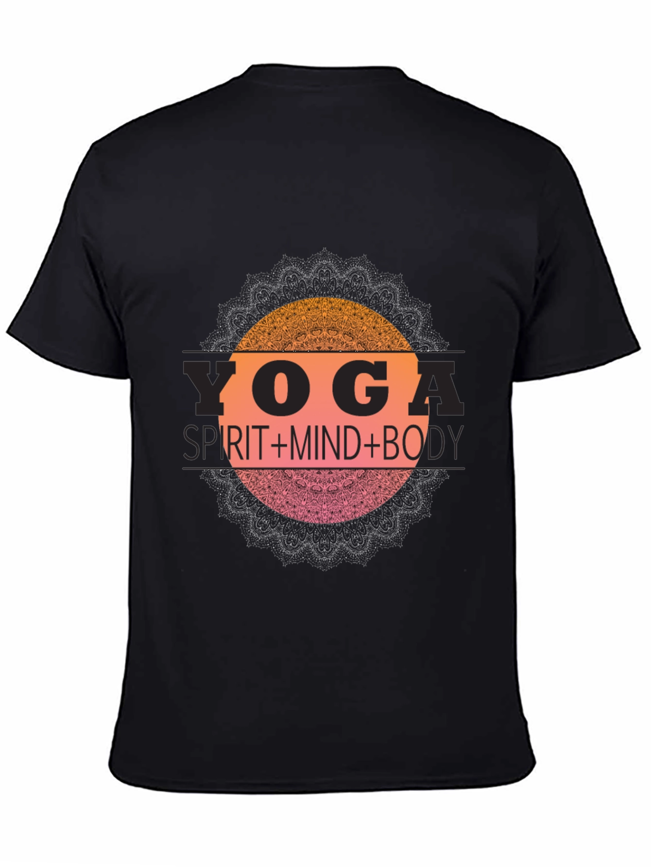 Yoga Spirit Mind Body Black T-Shirt