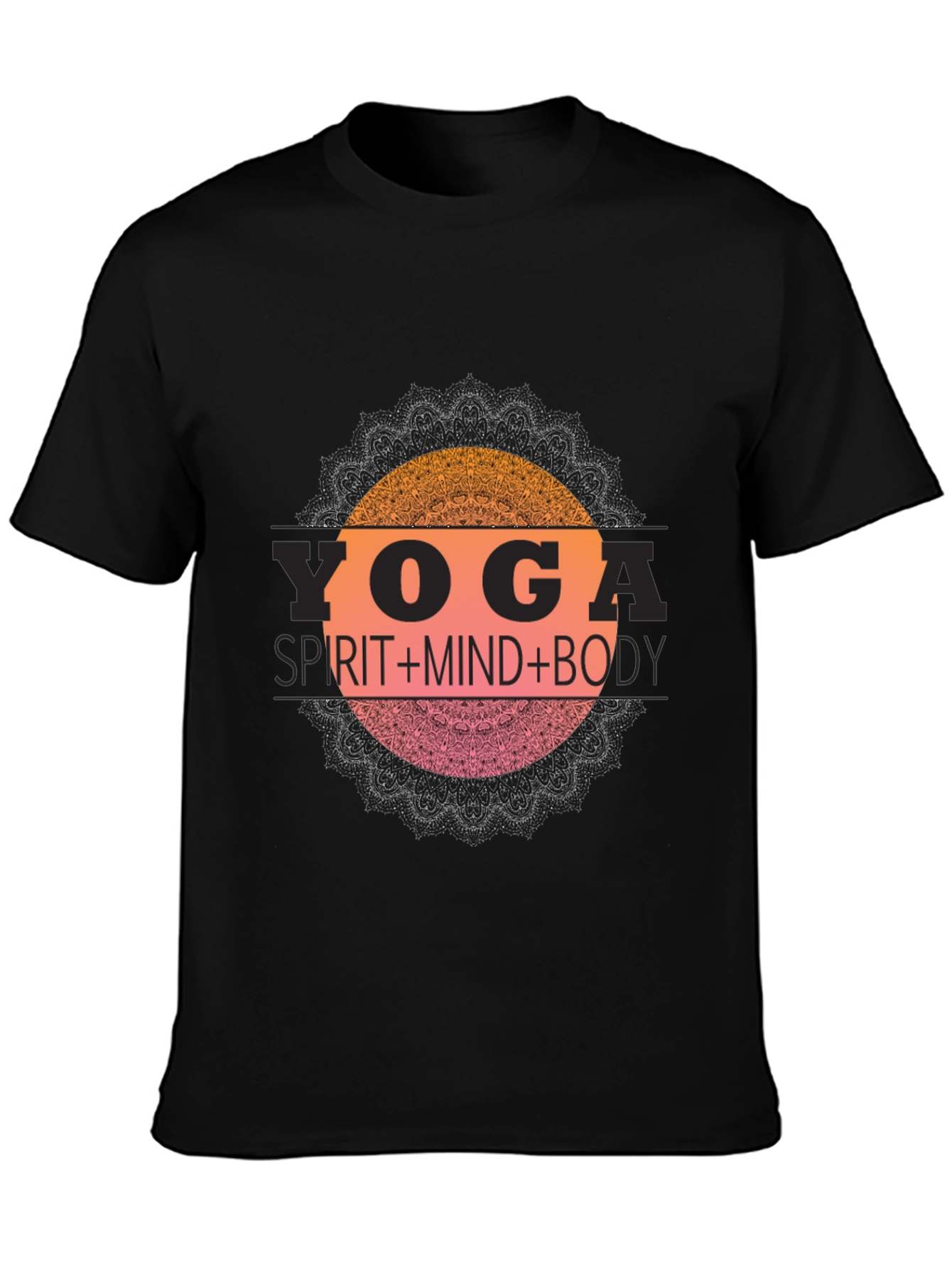 Yoga Spirit Mind Body Black T-Shirt