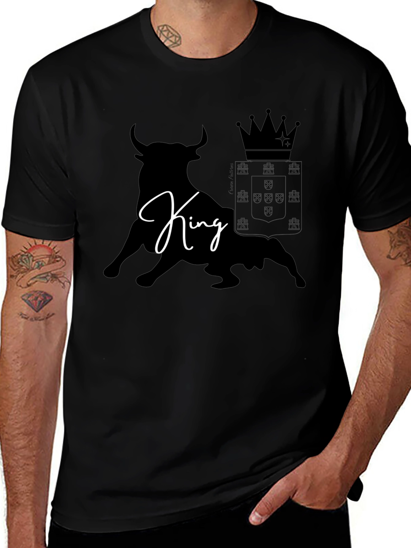 King Bull Graphic T-Shirt - Stylish Black Tee