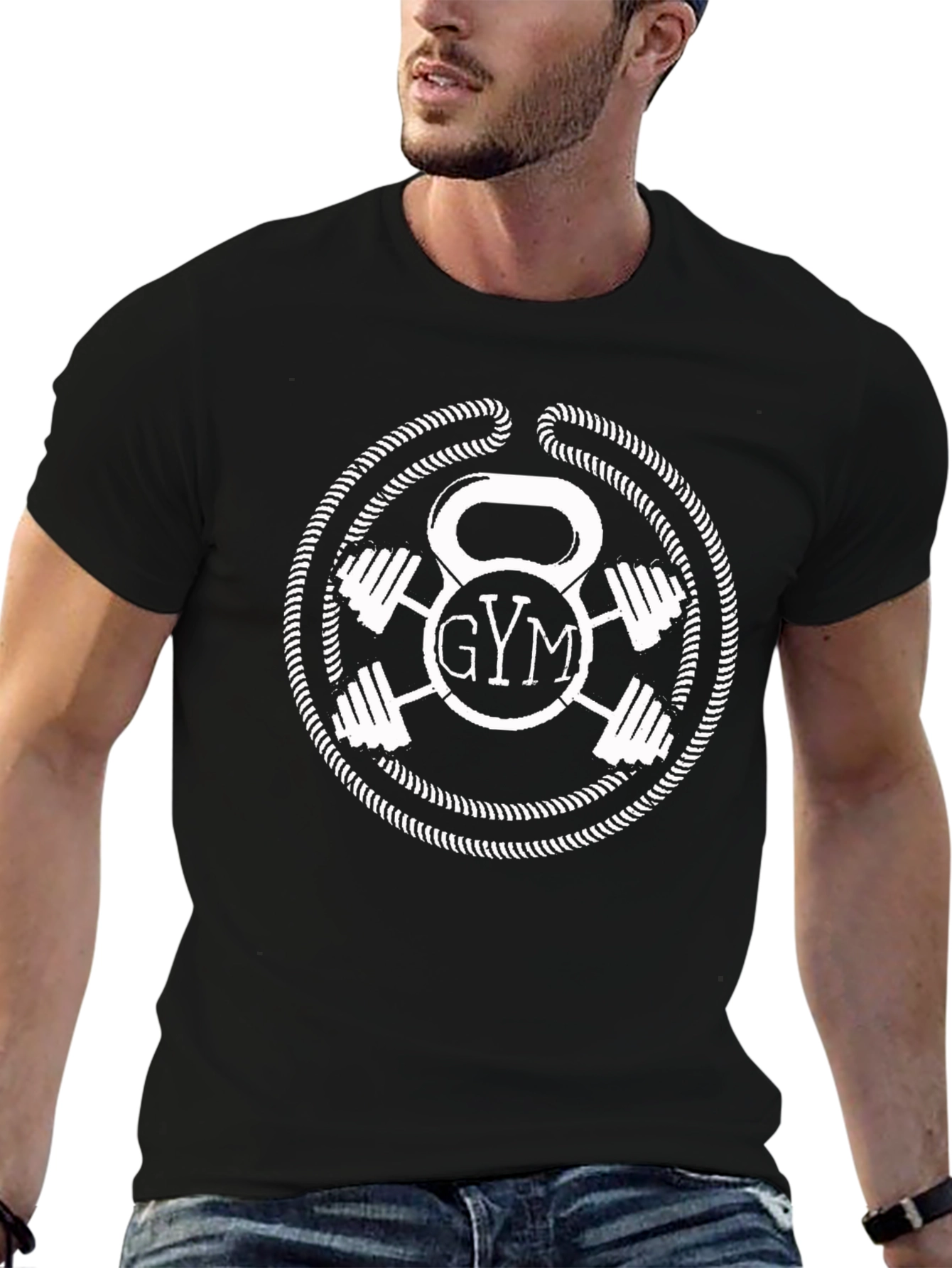 Gym Kettlebell Barbell Graphic Tee