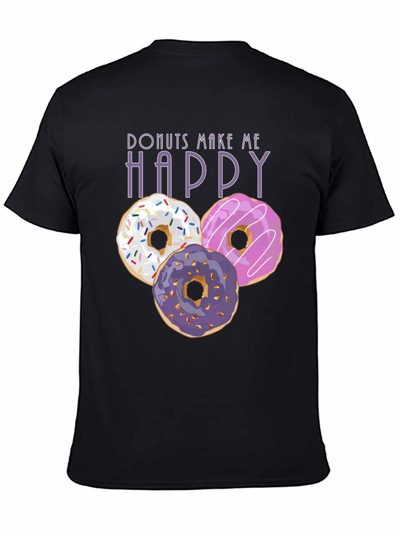 Donuts Make Me Happy Graphic Tee - Foodie Fashion