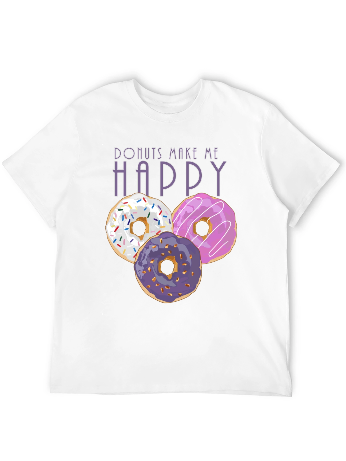 Donuts Make Me Happy Graphic Tee - Foodie Fashion