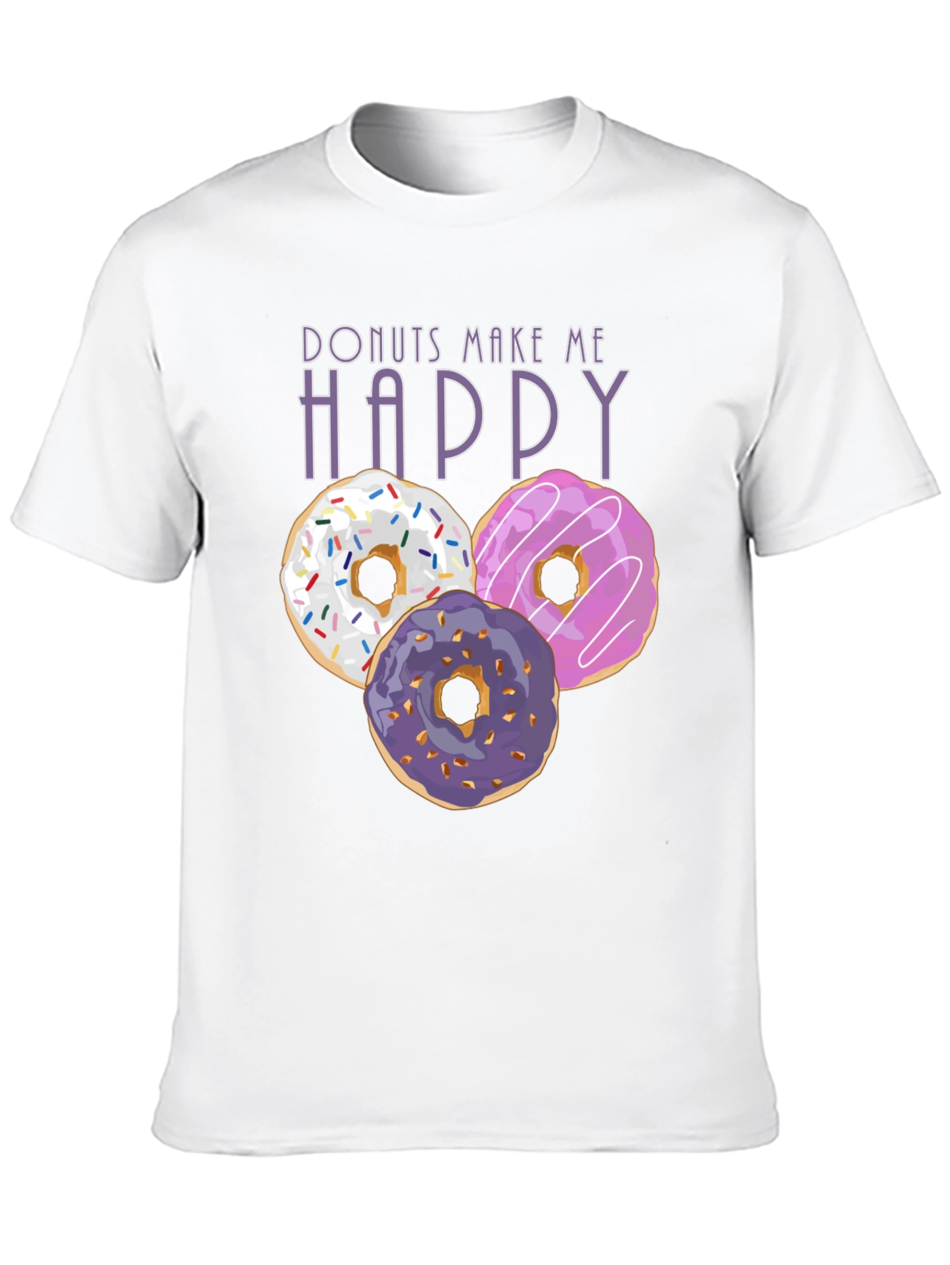Donuts Make Me Happy Graphic Tee - Foodie Fashion