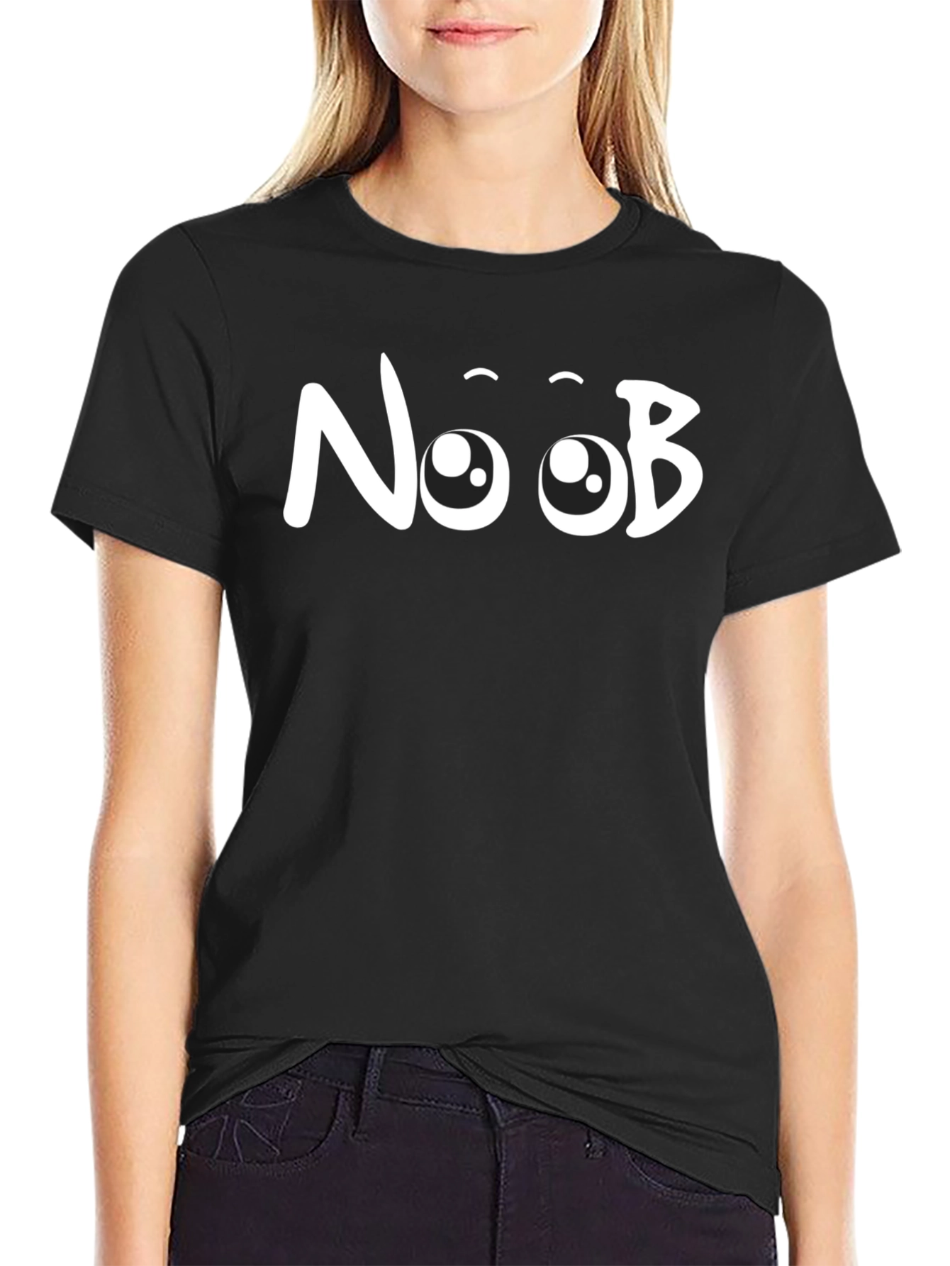 Noob Graphic Tee - Black Cotton Casual T-Shirt