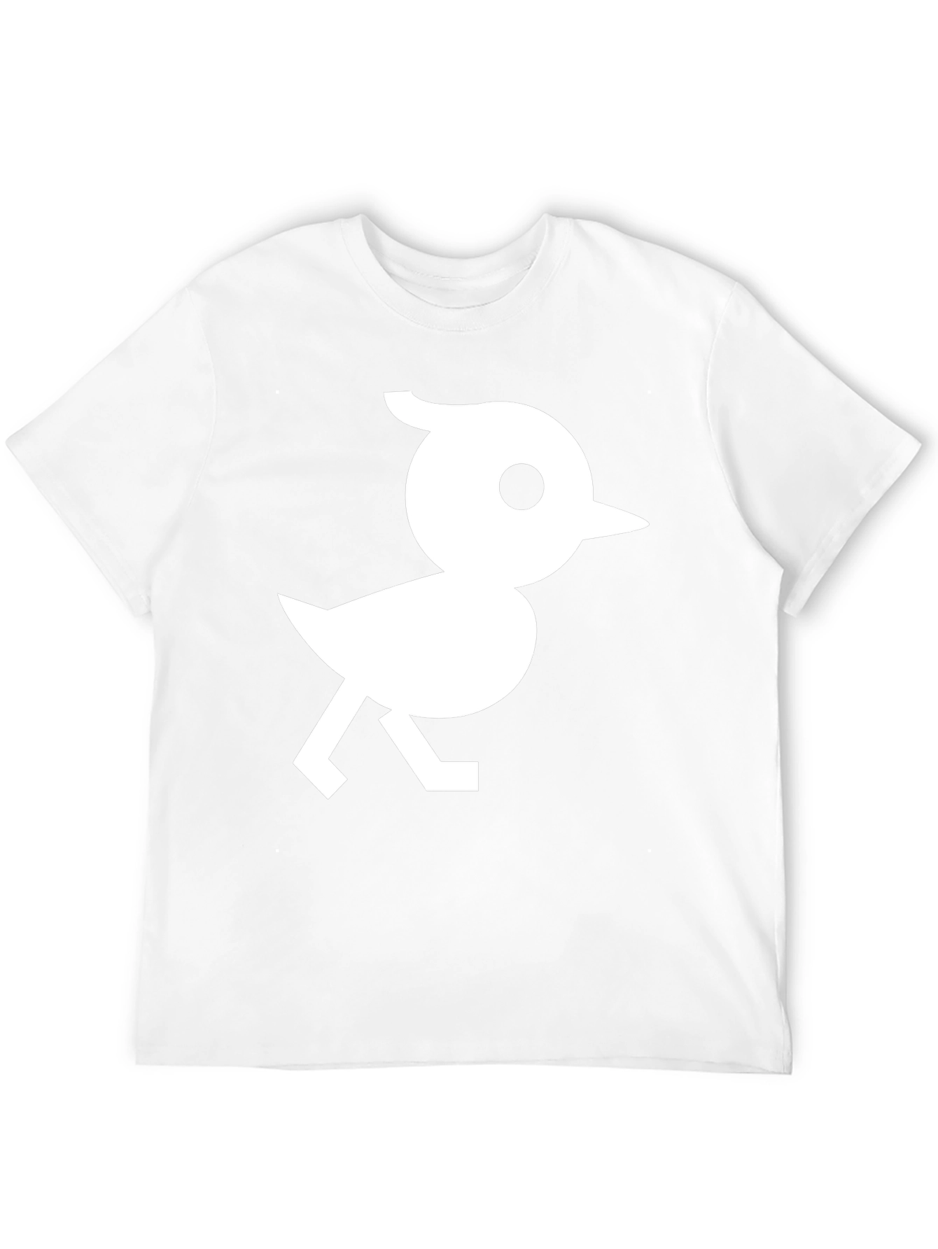 Black T-Shirt with White Bird Graphic