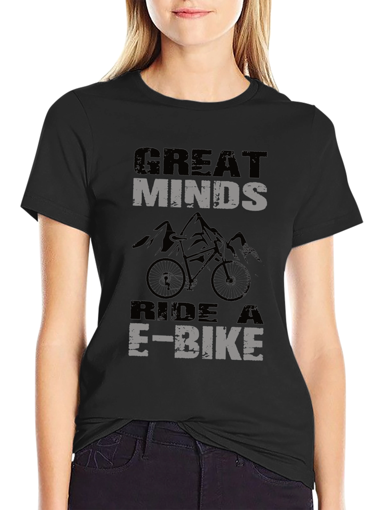 Great Minds Ride E-Bike T-Shirt Mountain Bike Graphic Tee