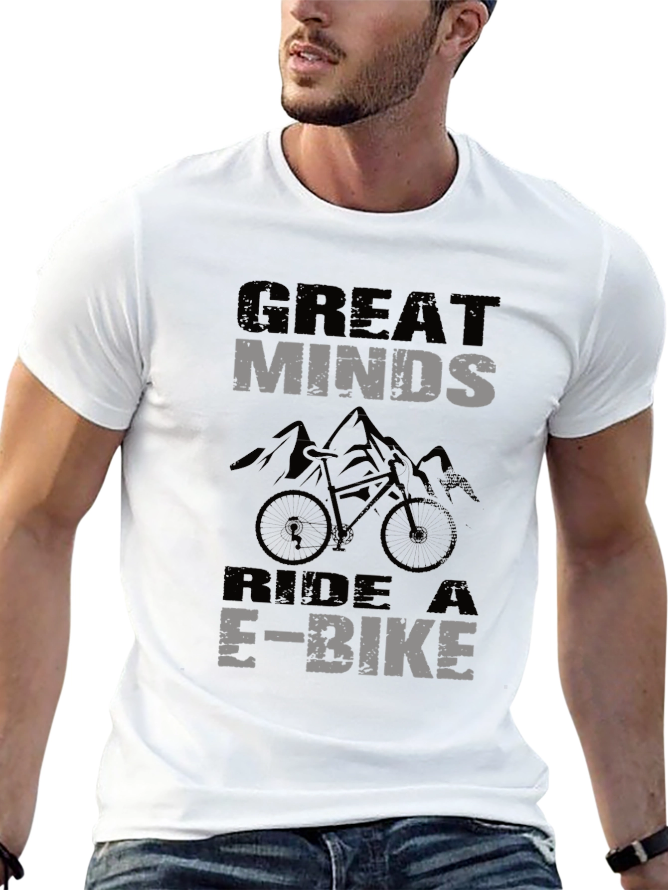Great Minds Ride E-Bike T-Shirt Mountain Bike Graphic Tee