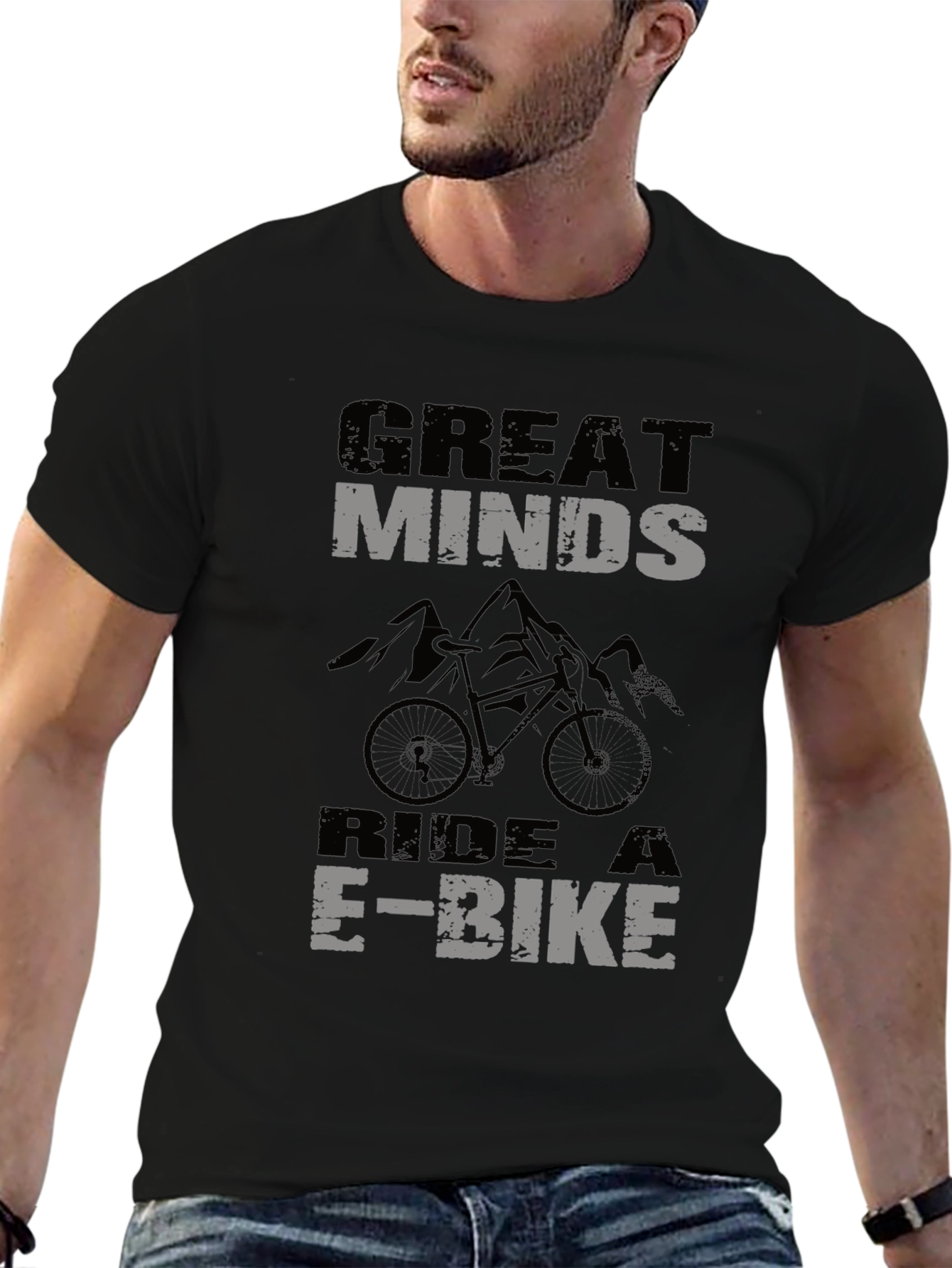 Great Minds Ride E-Bike T-Shirt Mountain Bike Graphic Tee