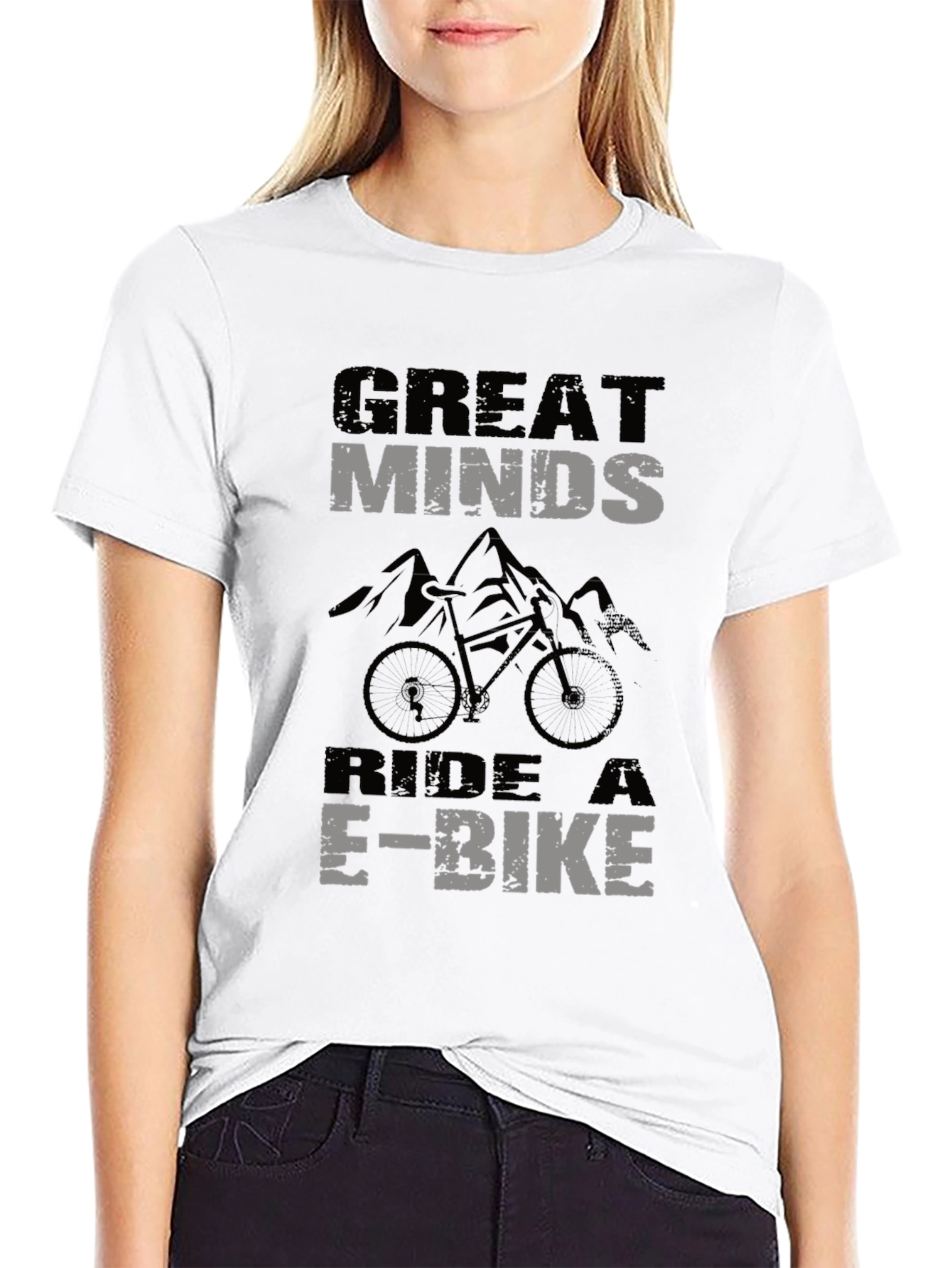 Great Minds Ride E-Bike T-Shirt Mountain Bike Graphic Tee